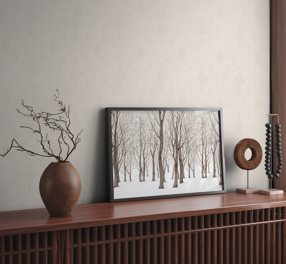 Papier peint Maille Art Déco gris clair nacré - French Affair d'A.S. Création AMB2 | Réf. AS-399372