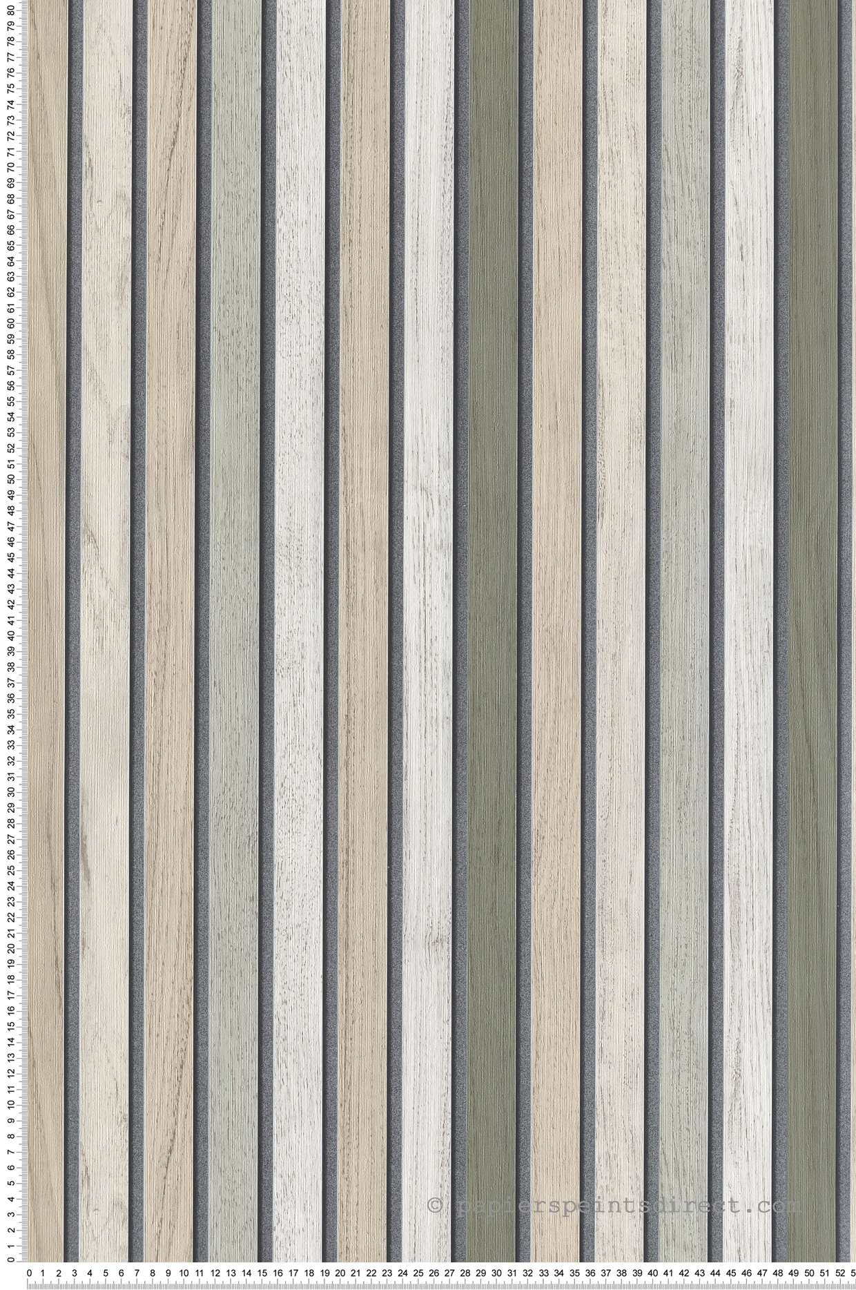 Papier Peint Tasseau Camaïeu Lames vert - Illusion d'Ugépa | Réf. UGP-B31204