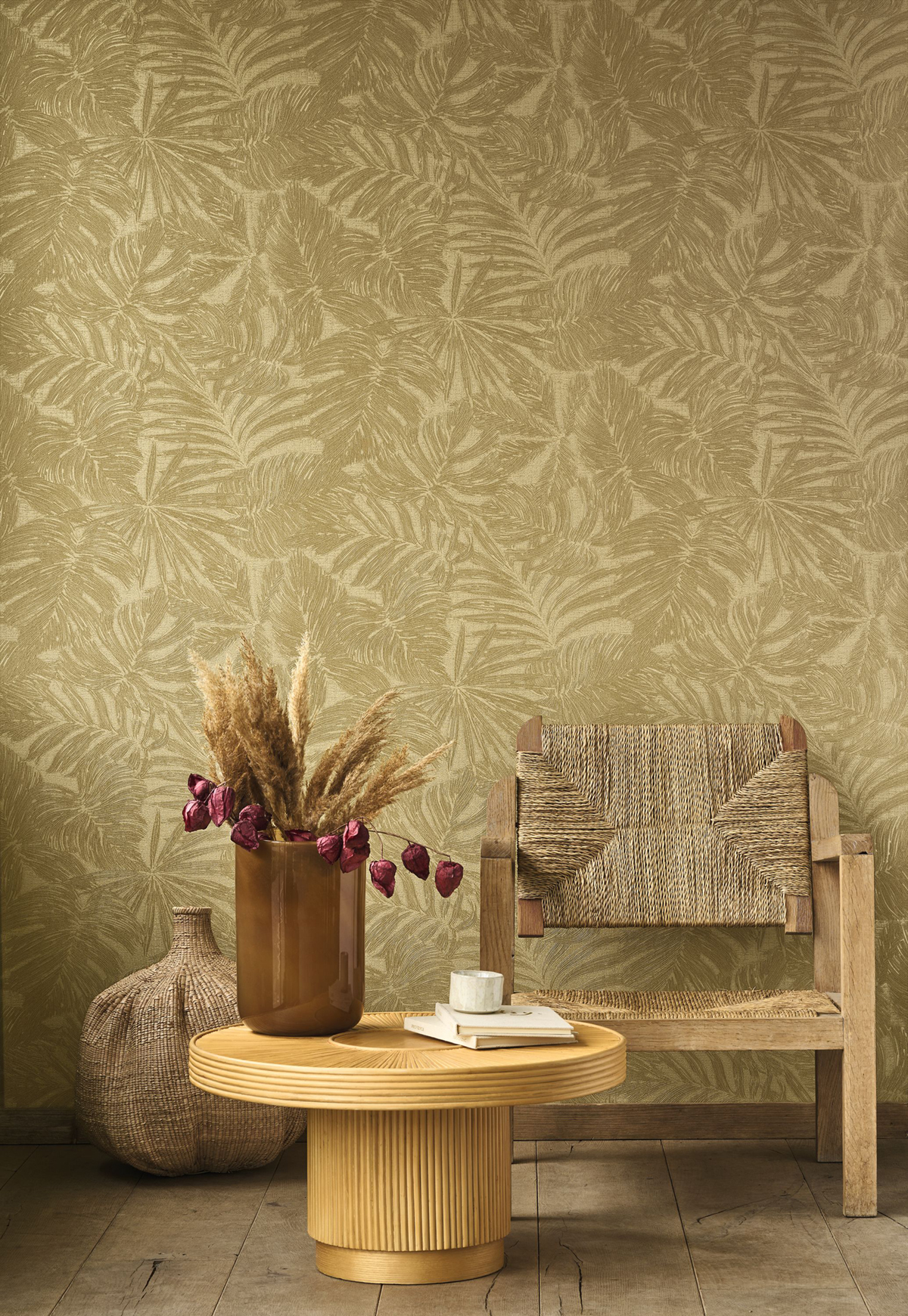 Papier peint Palmes Gravure Granada doré - Vegetals de Casadéco | Réf. VEGE86432343