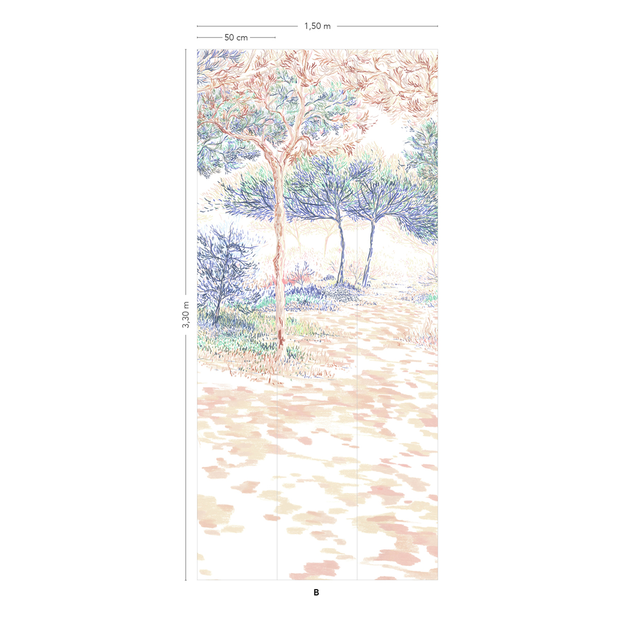 Papier peint panoramique Balade sous les pins Original B - 4/5/6 AMBr - Isidore Leroy