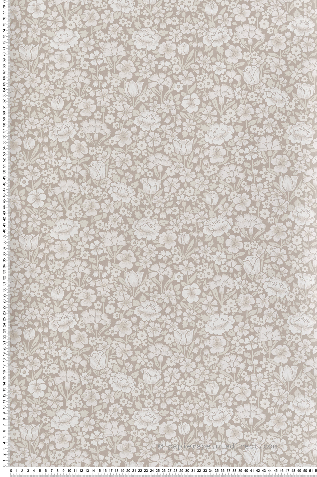 Papier peint Pivoine Spring Flowers Portland Stone - National Trust Papers 4 de Little Greene | Réf. 0267SPPORTL