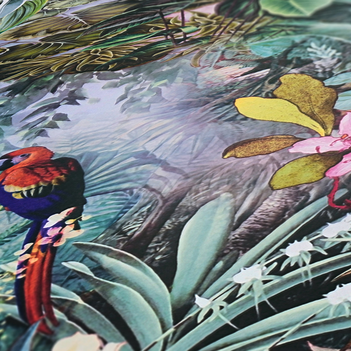 Papier peint Jardin et Perroquet vert et rose - Dream Flowery de Architects Paper | Réf. 38179-1