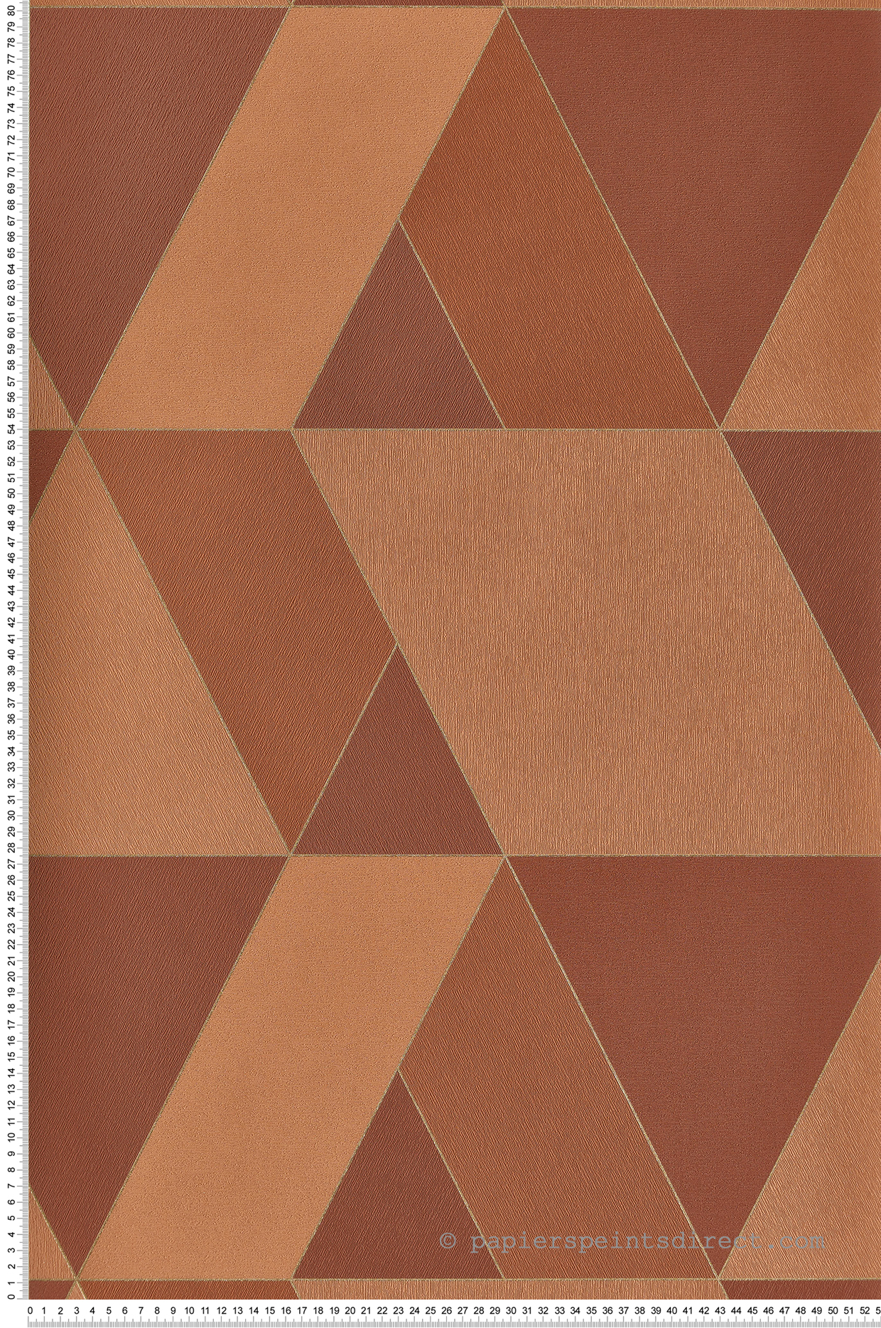 Papier peint Triangle Tangram orange rouille et mordoré - Perception de Casadéco | Réf. PERP86523519