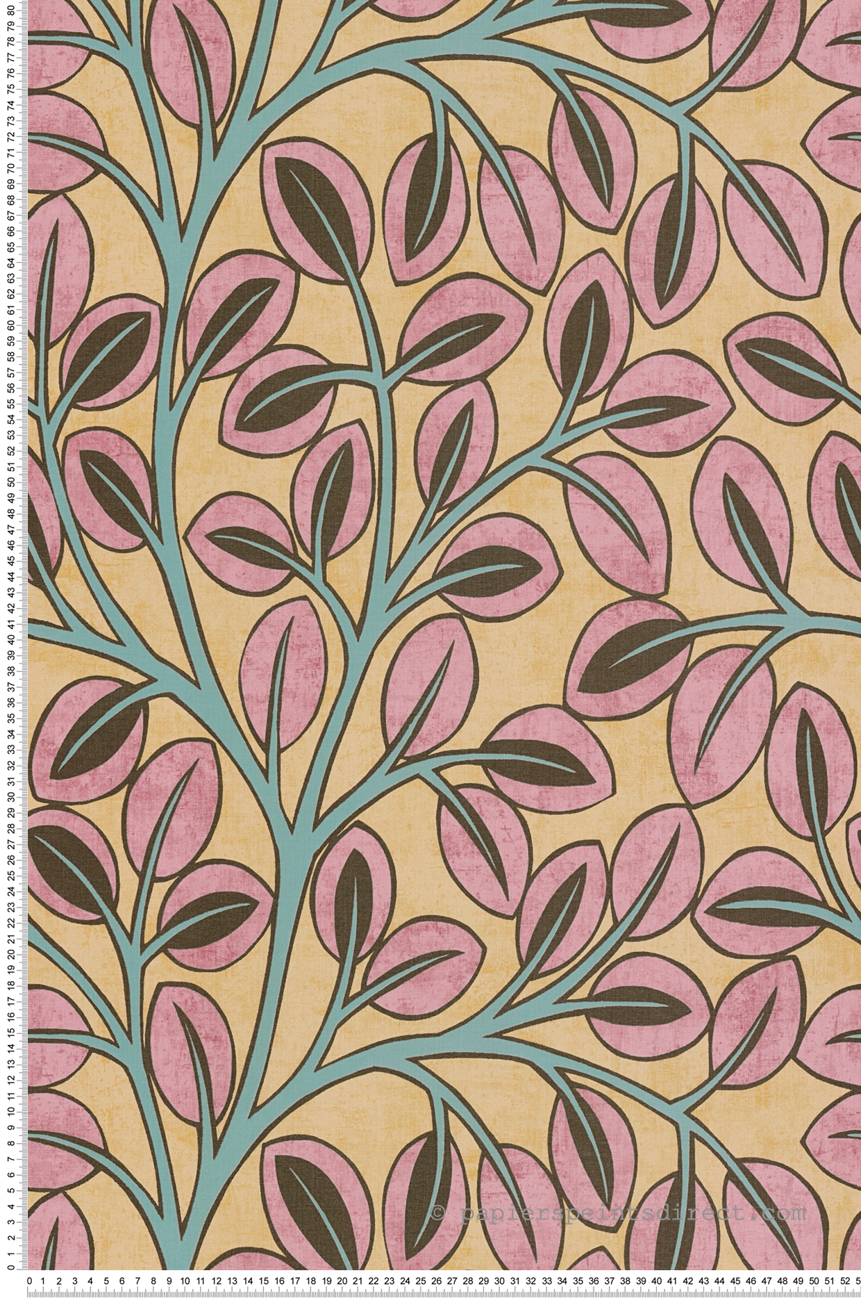 Papier peint Feuille d'Arbre Graphique rose camomille - Nordic Feeling d'A.S. Création