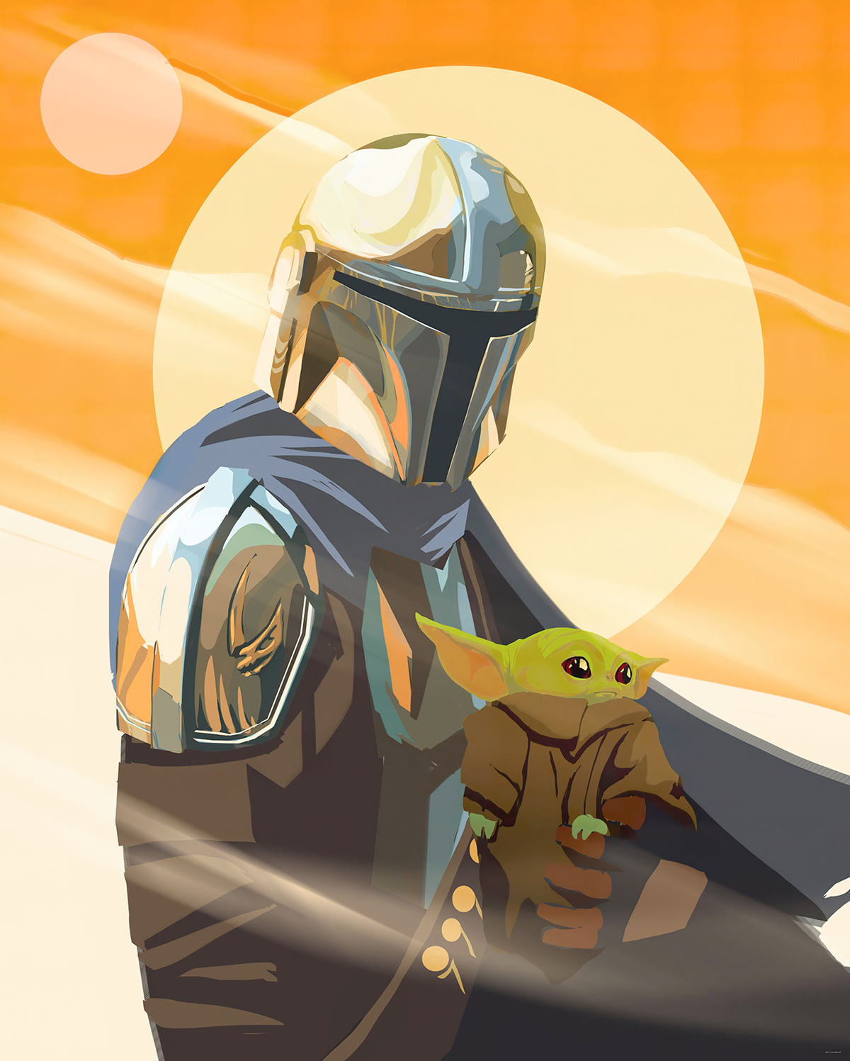 Papier peint panoramique Bébé Yoda The Mandalorian Grogu Meditation King - Papier peint Komar Into Wonderland