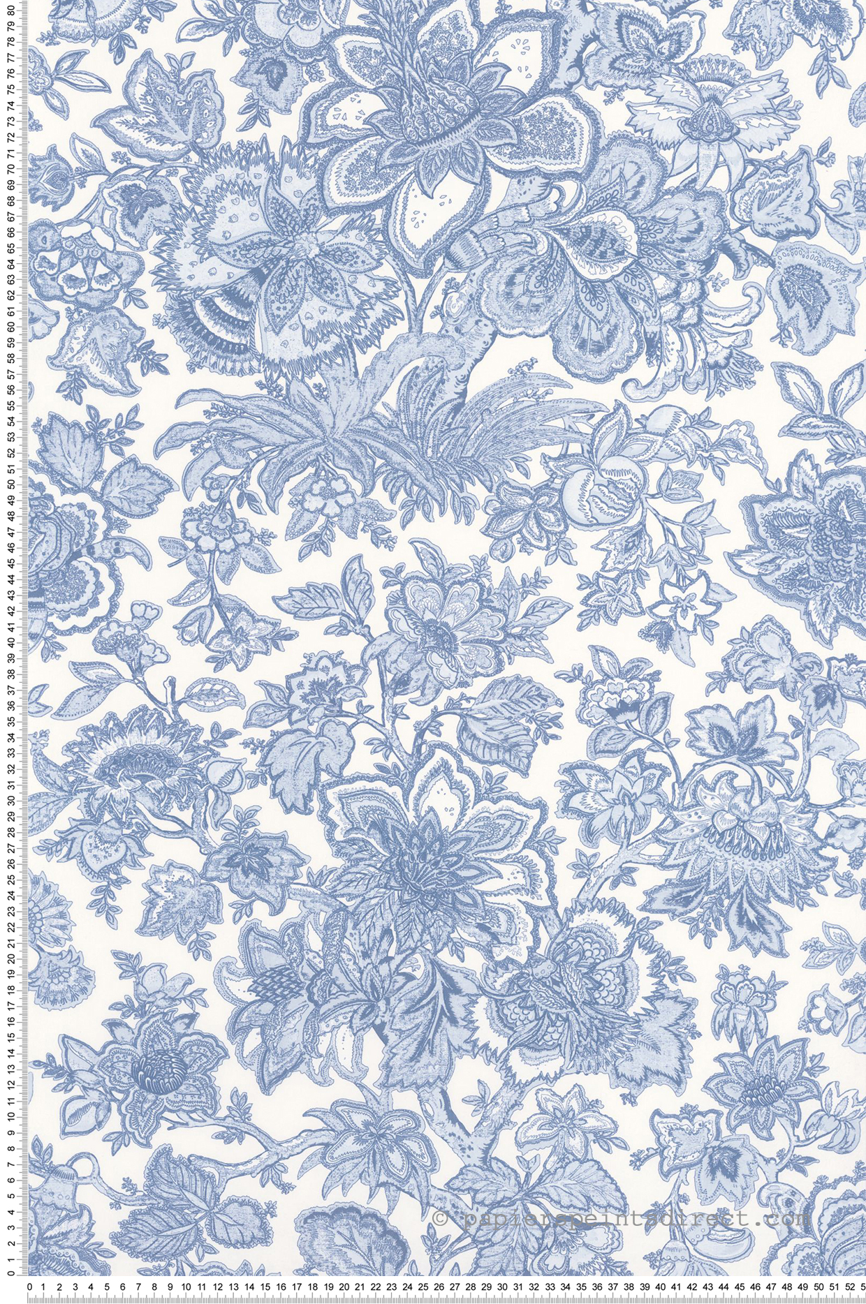 Papier peint Fleurs de Provence bleu faïence - Les Belles Toiles De Jouy de Casadéco AMBV | Réf. LBTJ87946252