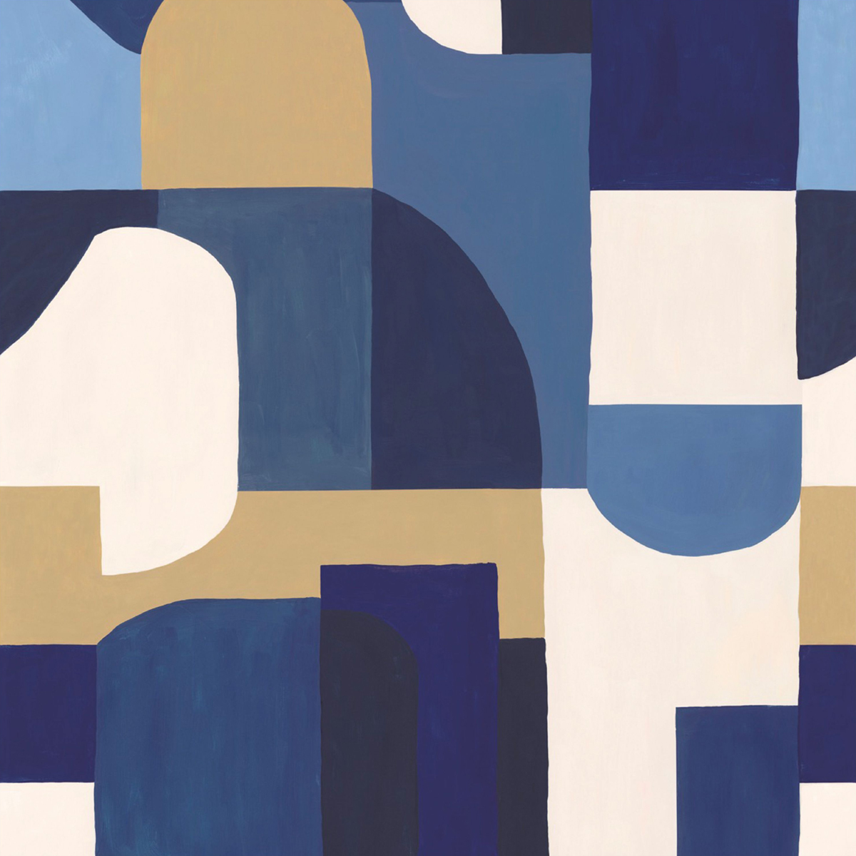 Papier peint Panoramique Géométrique Solena Bleu S - Blue Shades de Casélio | Réf. BLS107536206