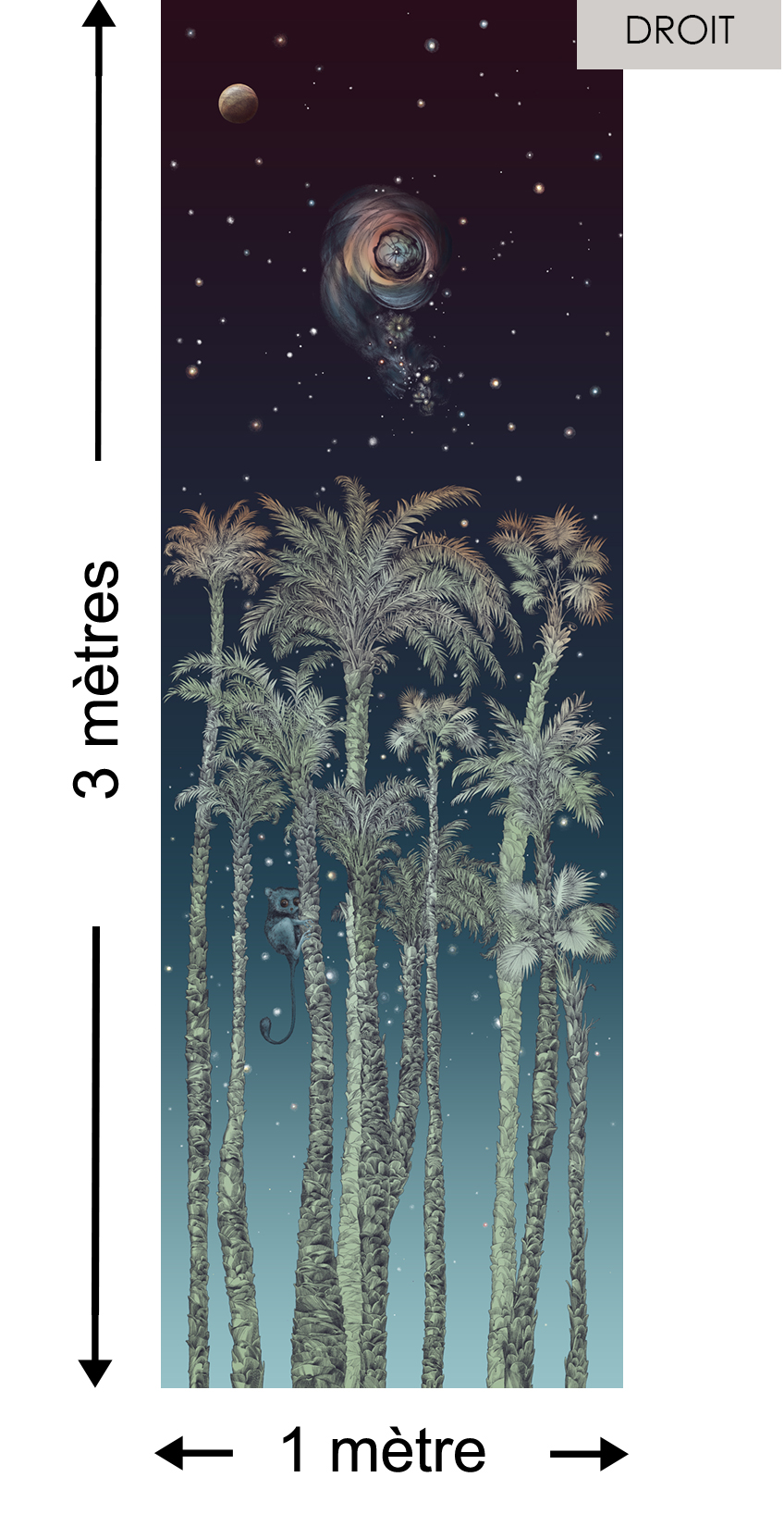 Nuit Terrienne DROITE Bleu - Collection Catherine Gran de Edmond Petit