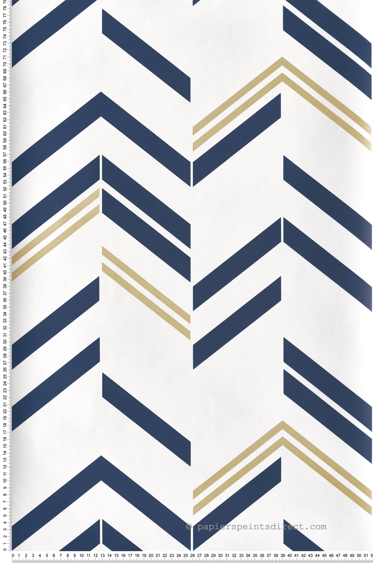 Papier peint adhésif Chevron Ethnique bleu or - Les Adhésifs de Lutèce | Réf. LTC-RMK9002