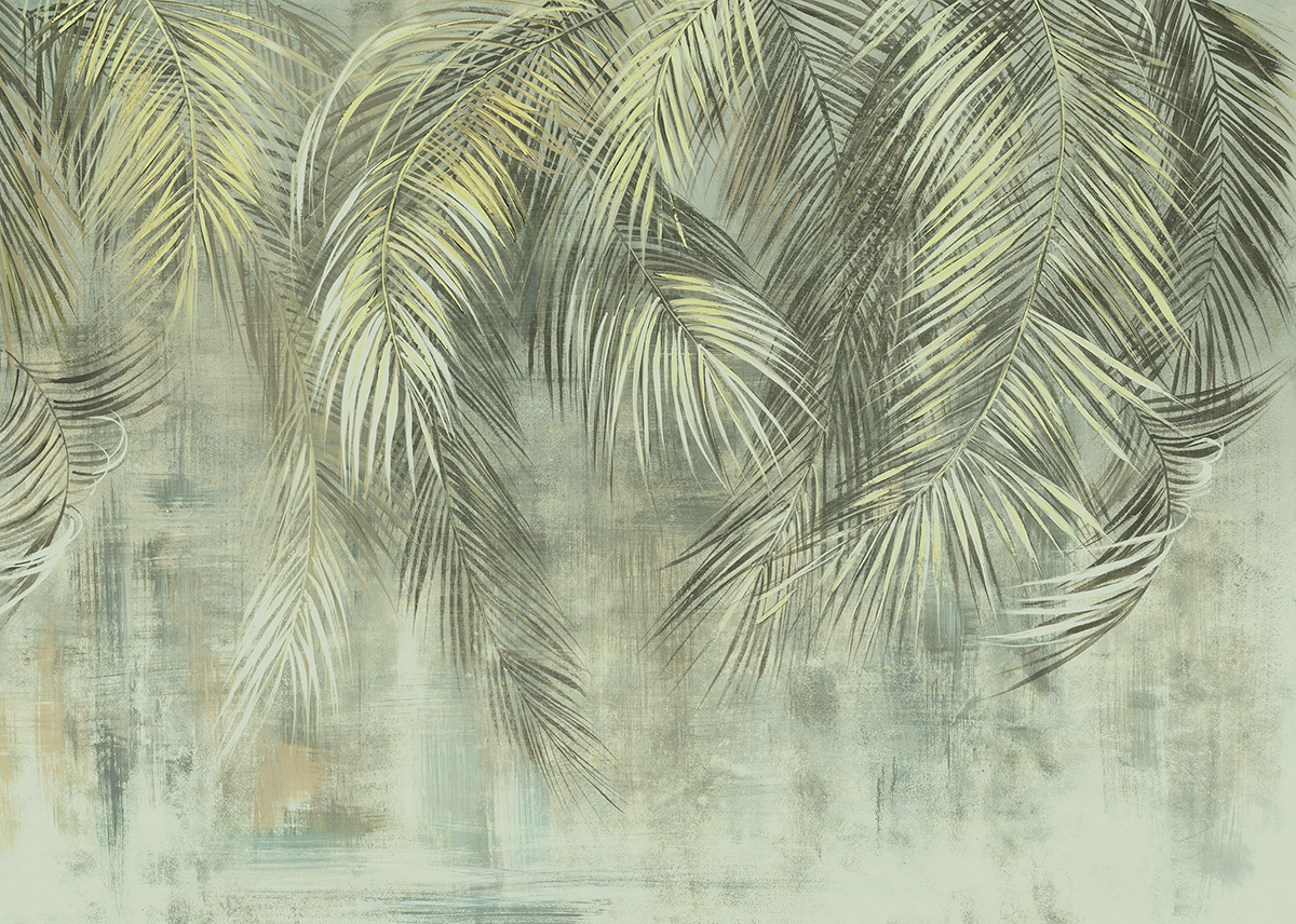 Papier peint panoramique Jungle Vintage Palm Fronds - Papier peint Komar Le Jardin