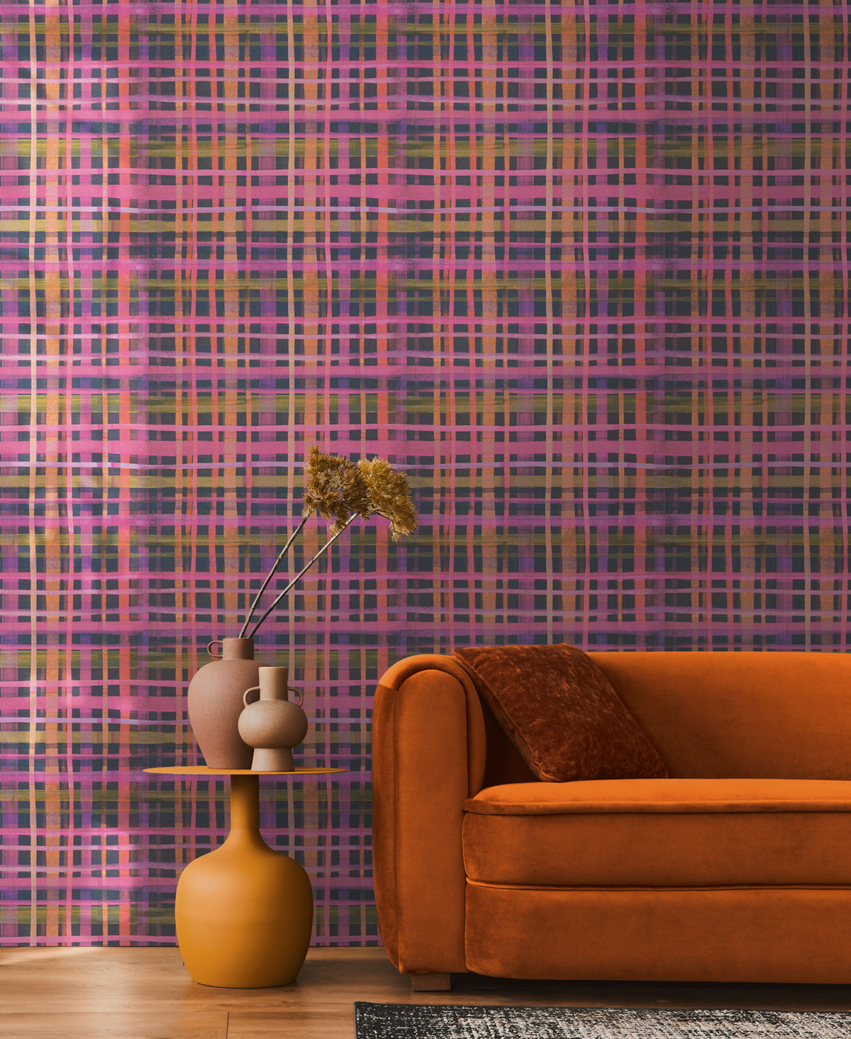 Papier peint Tartan Écossais fuschia - Anna D'Andrea d'A.S. Création | Réf. AS-782242