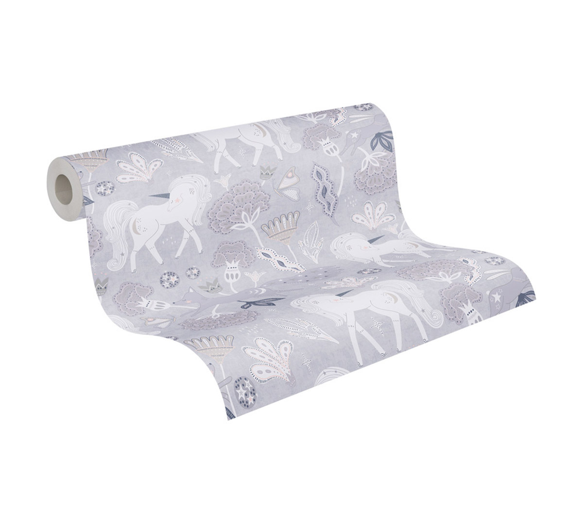 Papier peint Licorne Enchantée gris - Lilly & Luis d'A.S. Création AMB8 | Réf. AS-771381