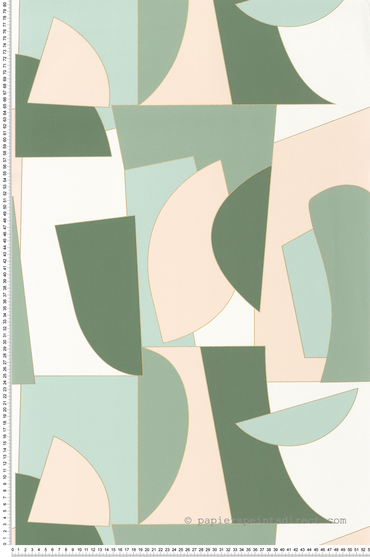 Papier peint Graphique Figures vert doré - Outlines de Casélio | Réf. OTLS105010711