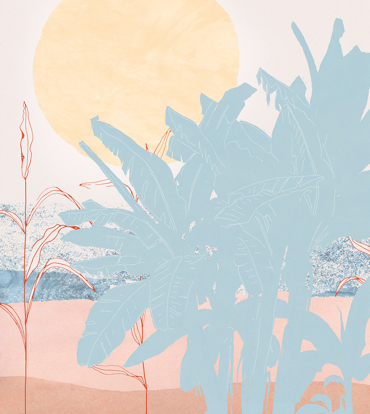 Papier peint panoramique Jungle & Lune Banana - Papier Peint Komar INK