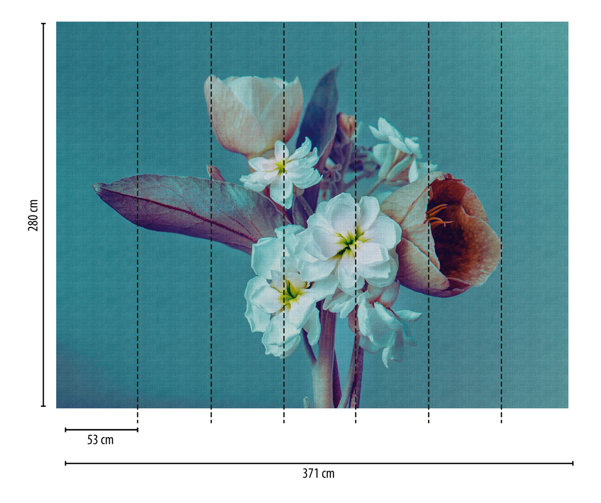 Papier peint panoramique Bouquet Tulipe bleu - The Wall d'A.S. Création | Réf. AS-382691