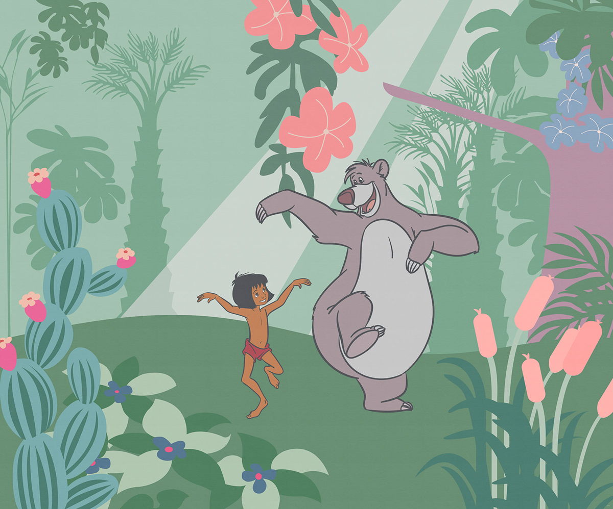 Papier peint panoramique Baloo et Mowgli Disney - Papier peint Komar Into Wonderland