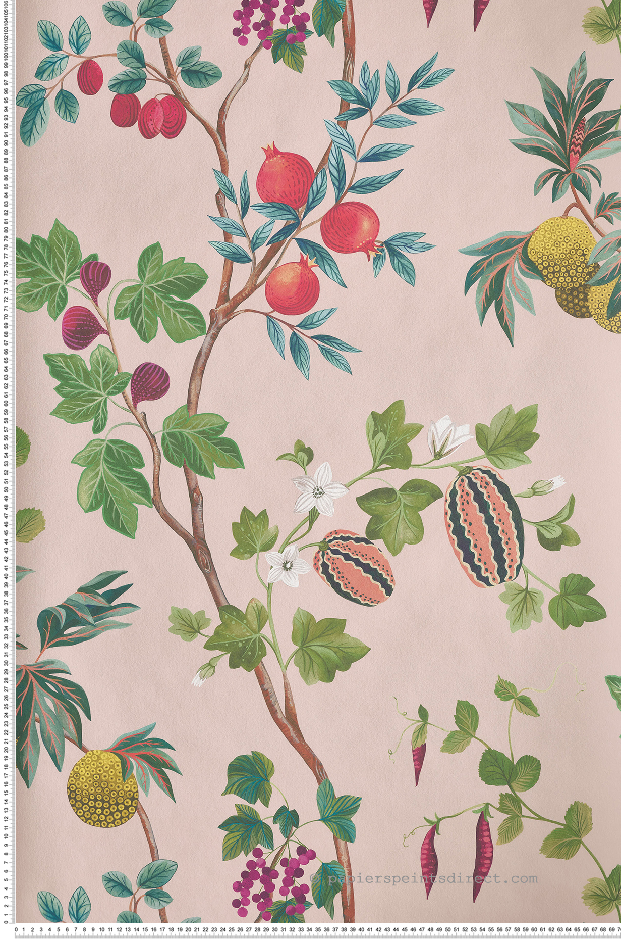 Papier peint Arbre Fruitier Orchard rose - Lamorran d'Osborne & Little | Réf. OSB-W7686-04