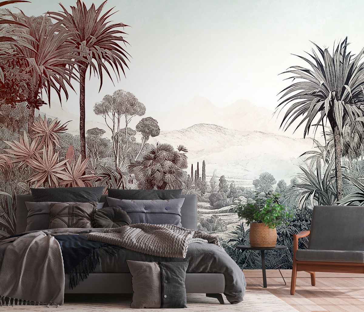 Papier peint panoramique Jungle Désert Palmier - The Wall 3 d'A.S. Création | Réf. AS-399031