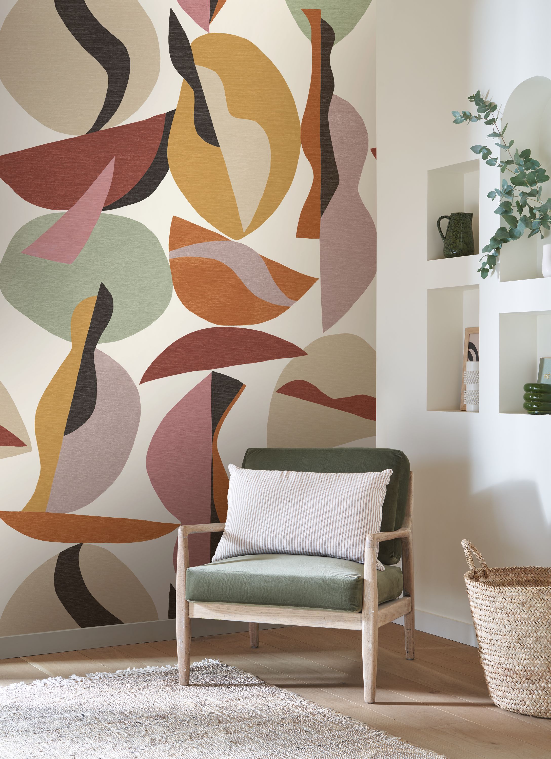 Papier peint panoramique Bons Baisers M terracotta rose 200x280 - Wonderwalls de Casadéco | Réf. WDWS89053303