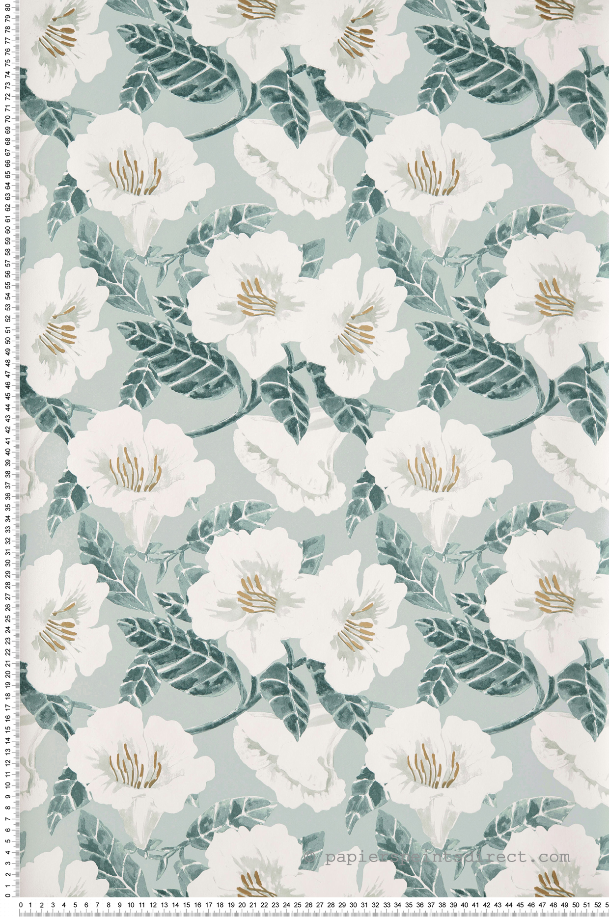 Papier peint Fleurs Ding Ding Dong vert d'eau - The Place to Bed de Casélio | Réf. PTB101797070