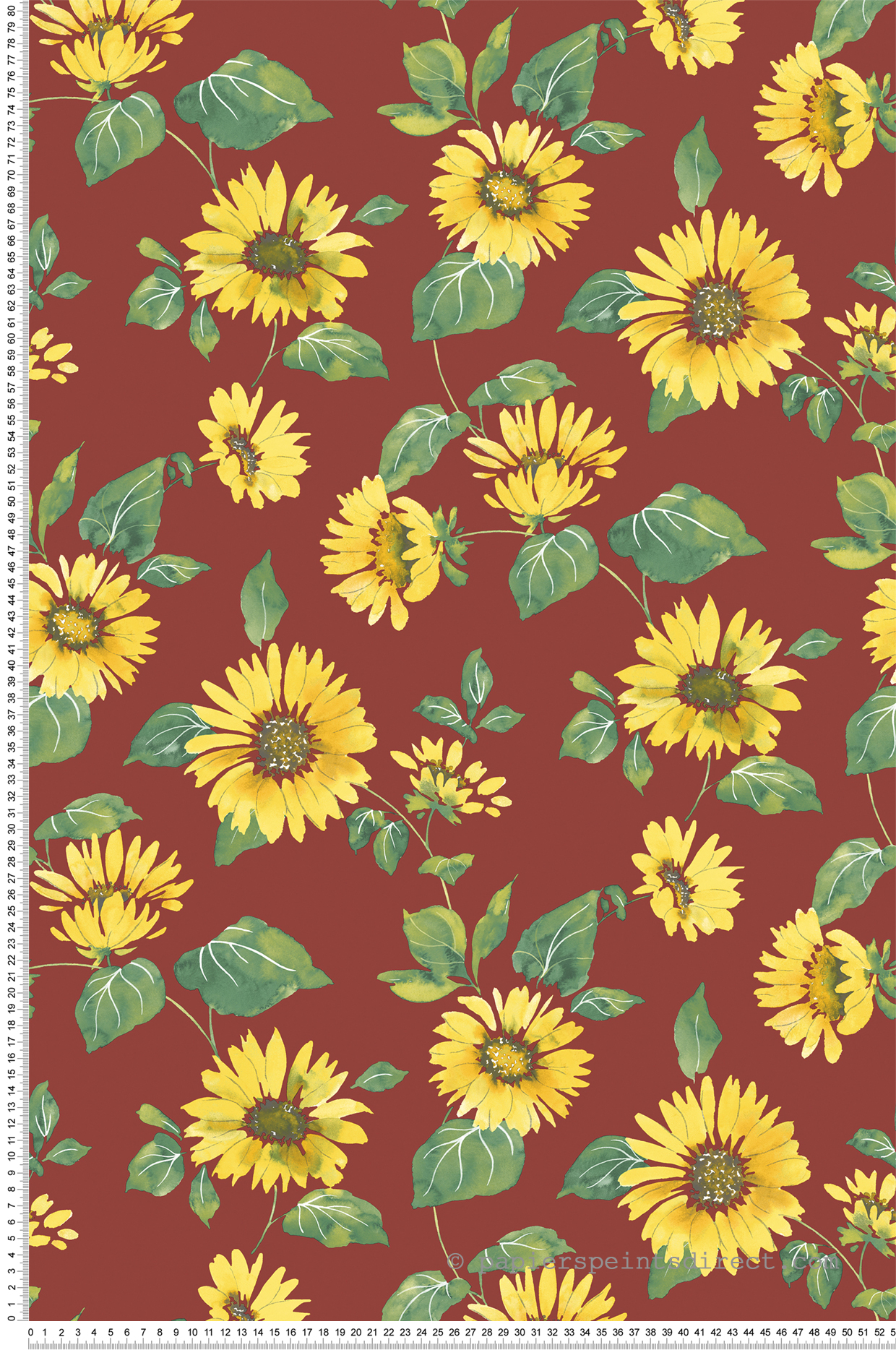 Papier peint Tournesol jaune bordeaux - Cuisine Fraicheur 6 de Lutèce | Réf. LTC-G45459