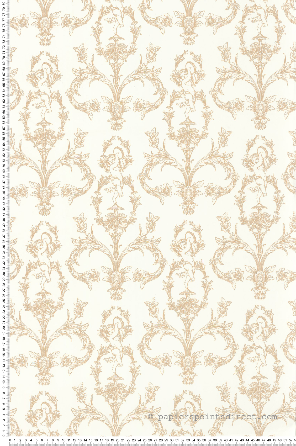 Papier peint Cherubin Seraphin beige sable - Les Belles Toiles De Jouy 2 de Casadéco | Réf. BTJD201711111
