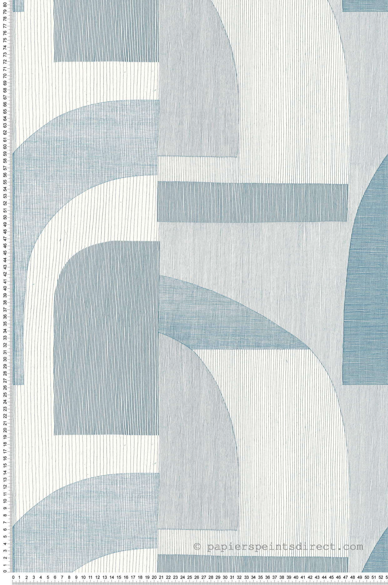 Papier peint Arche Gravure bleu - Abaca de Lutèce | Réf. LTC-51232001