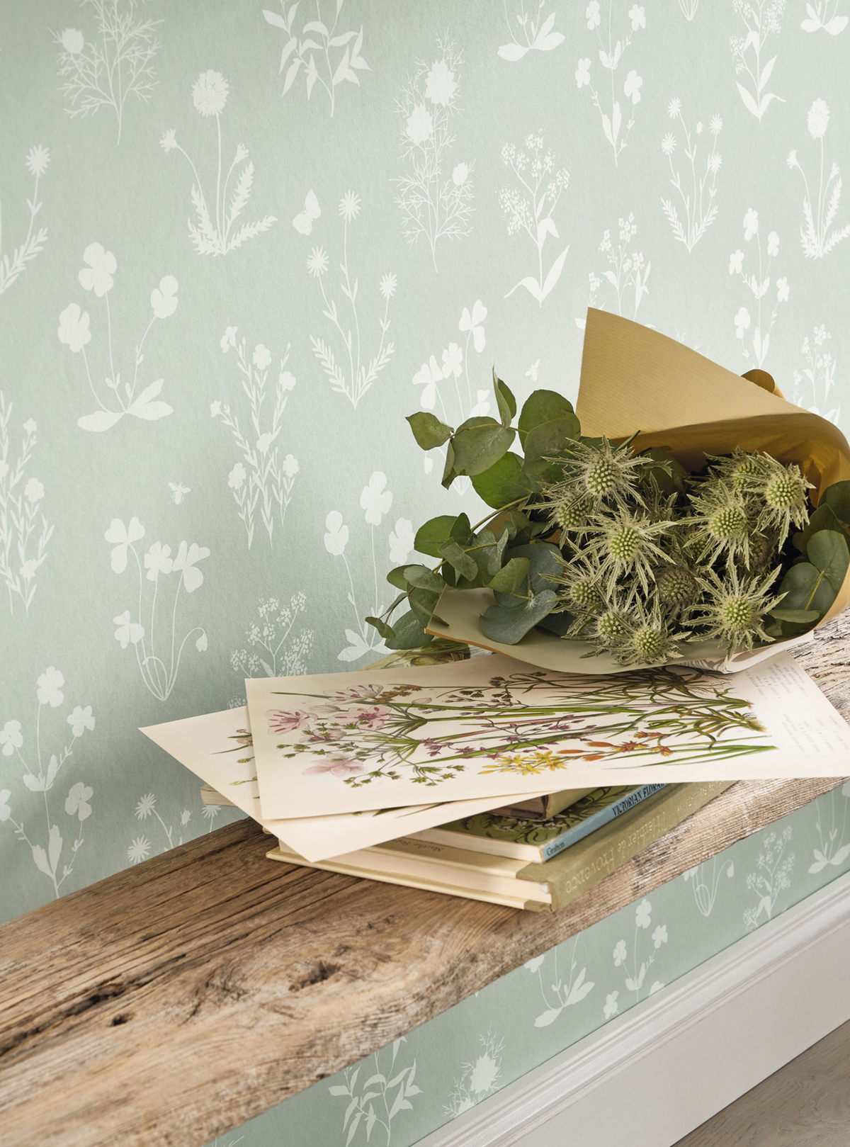 Papier peint Plante Herbier vert d'eau - Gardens de Casadéco AMB2 | Réf. GADN87627045