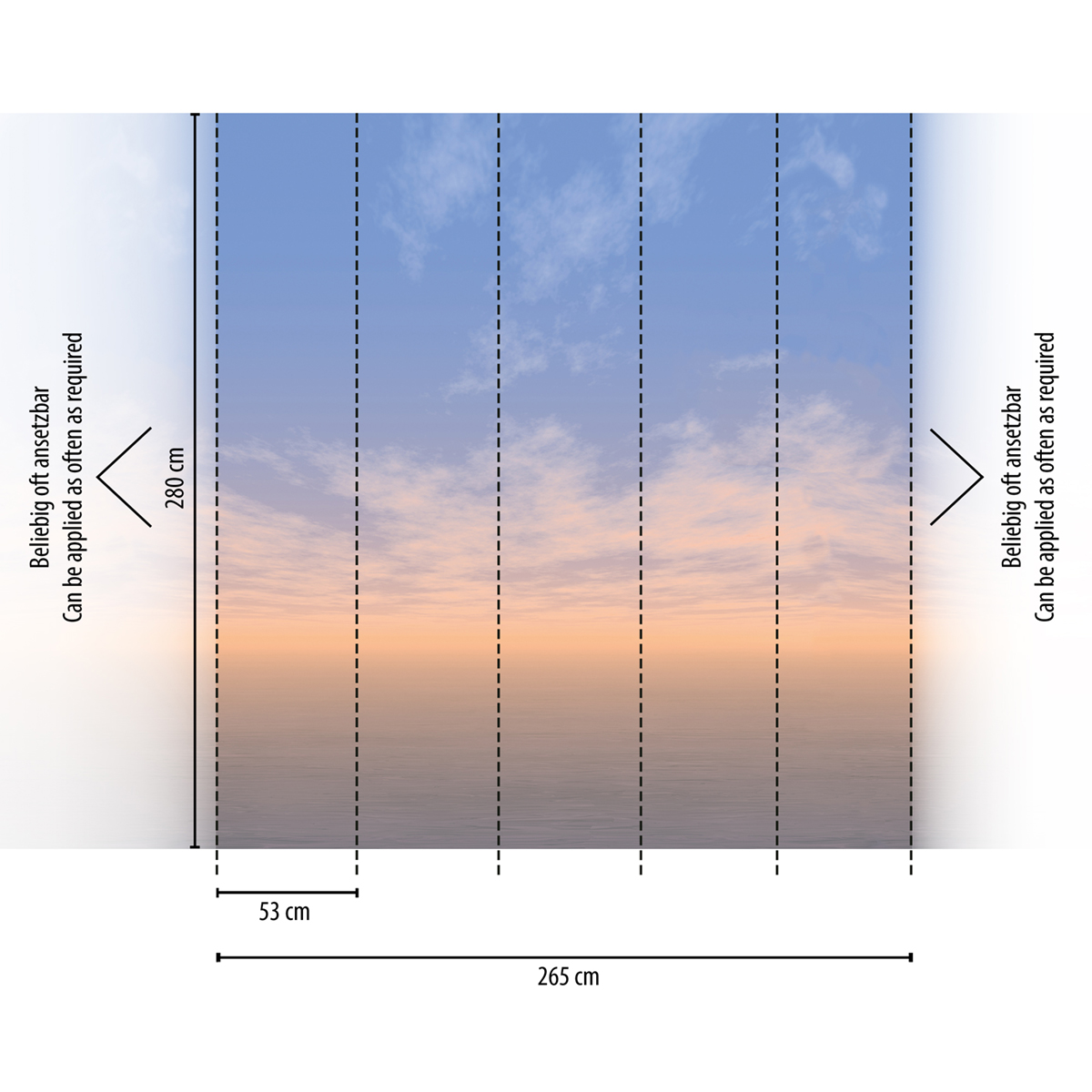 Papier peint panoramique Coucher Soleil Ciel bleu - The Wall 2 d'A.S. Création AMB2 | Réf. AS-392291