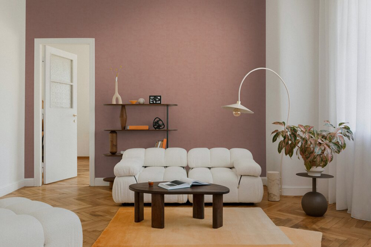 Papier peint Uni Feeling rose brun - Nordic Feeling d'A.S. Création | Réf. AS-791532