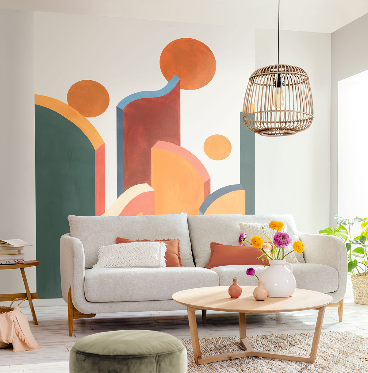 Papier peint panoramique Architecte Play Around multicouleurs - Around de Casélio | Réf. ARN103074562