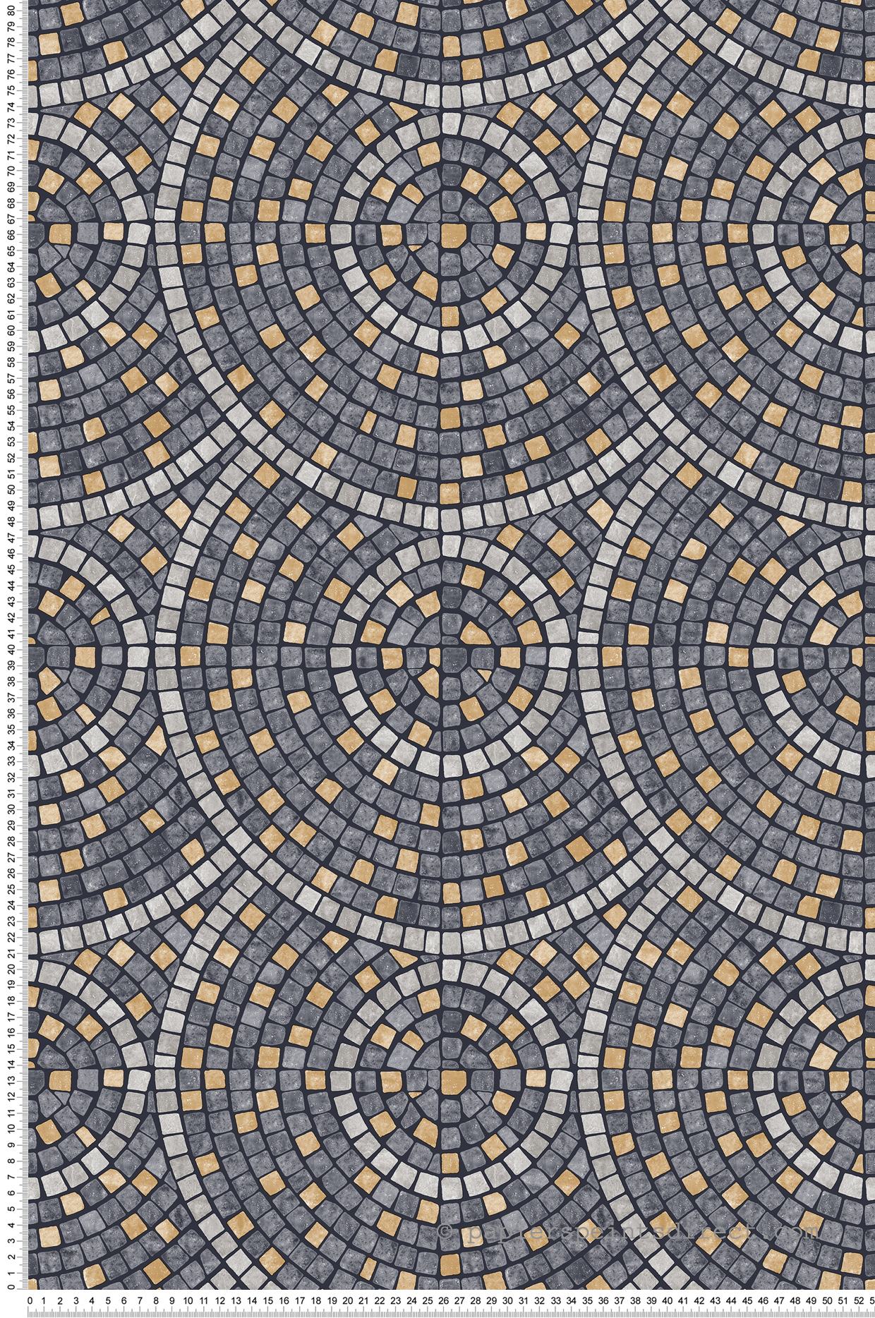 Papier Peint Mosaïque Pavé gris beige - Artifice d'Ugépa | Réf. UGP-M76309