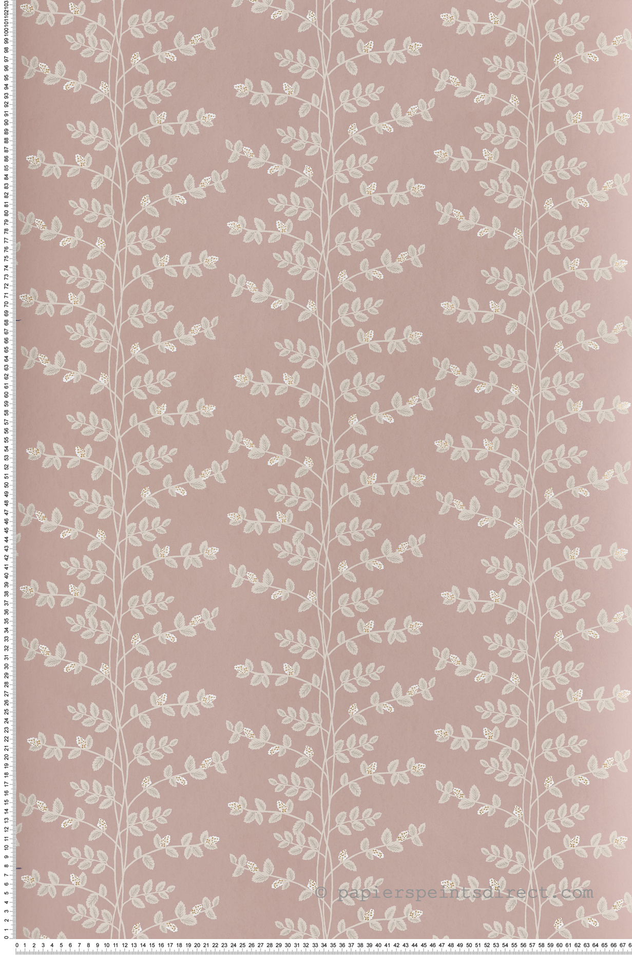 Papier peint Feuillage Climbing Vine vieux rose doré - Rifle Paper Co. 3 de York (Initiales) | Réf. INI-RF7426