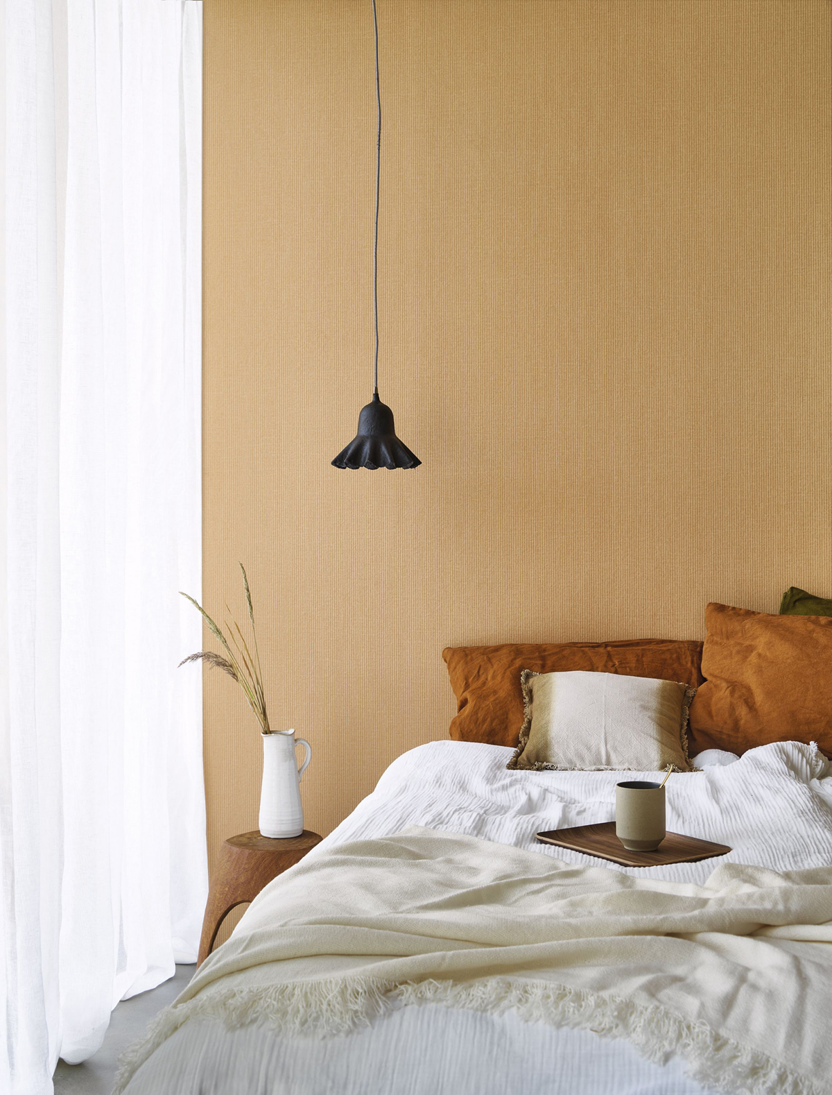 Papier peint Fines Rayures Papier Kraft caramel - Papercraft de Casadéco | Réf. PAPC89652424