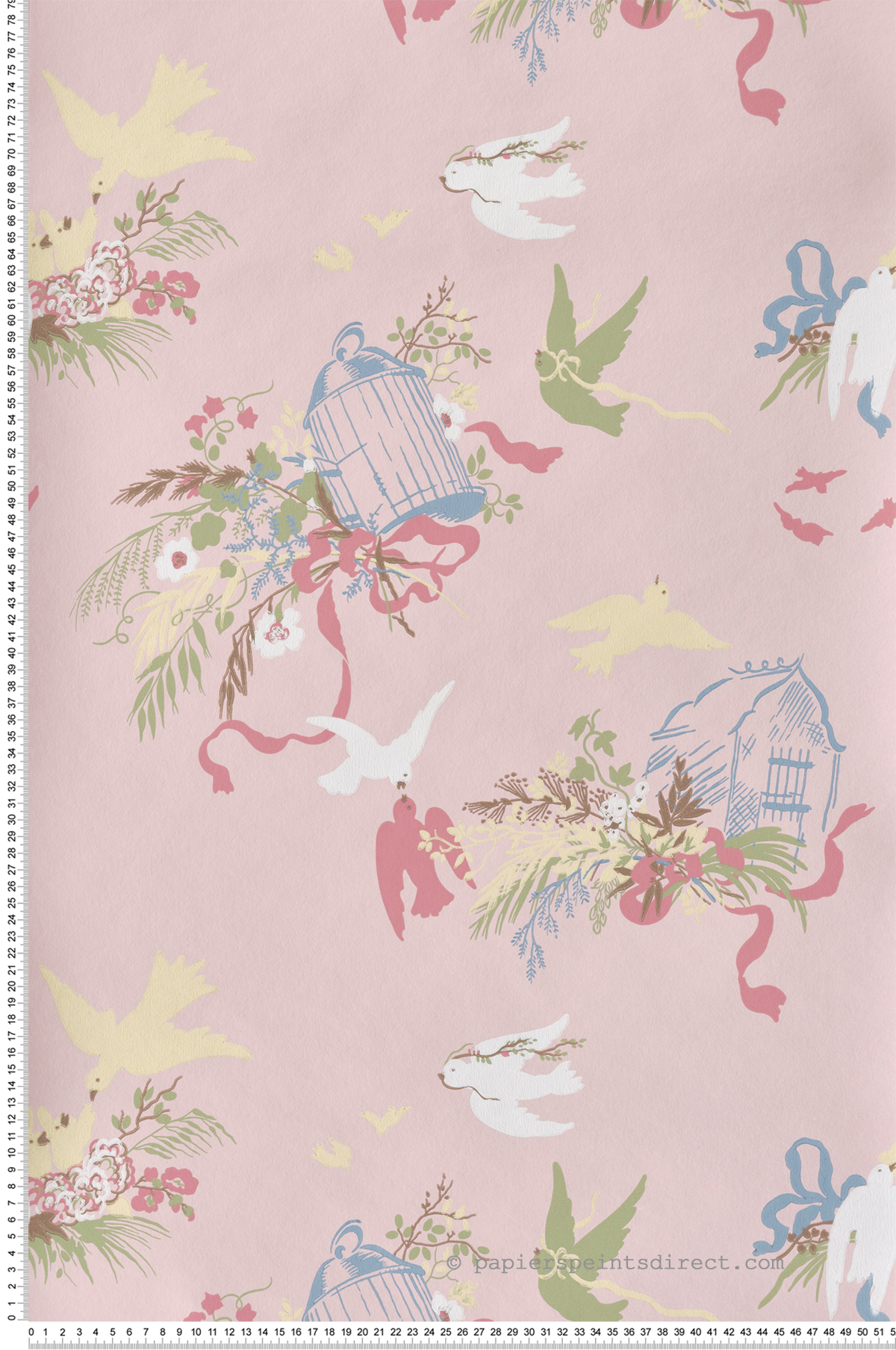 Papier peint Oiseaux Volières Confetti - National Trust Papers 3 de Little Greene | Réf. 0263VOCONFE