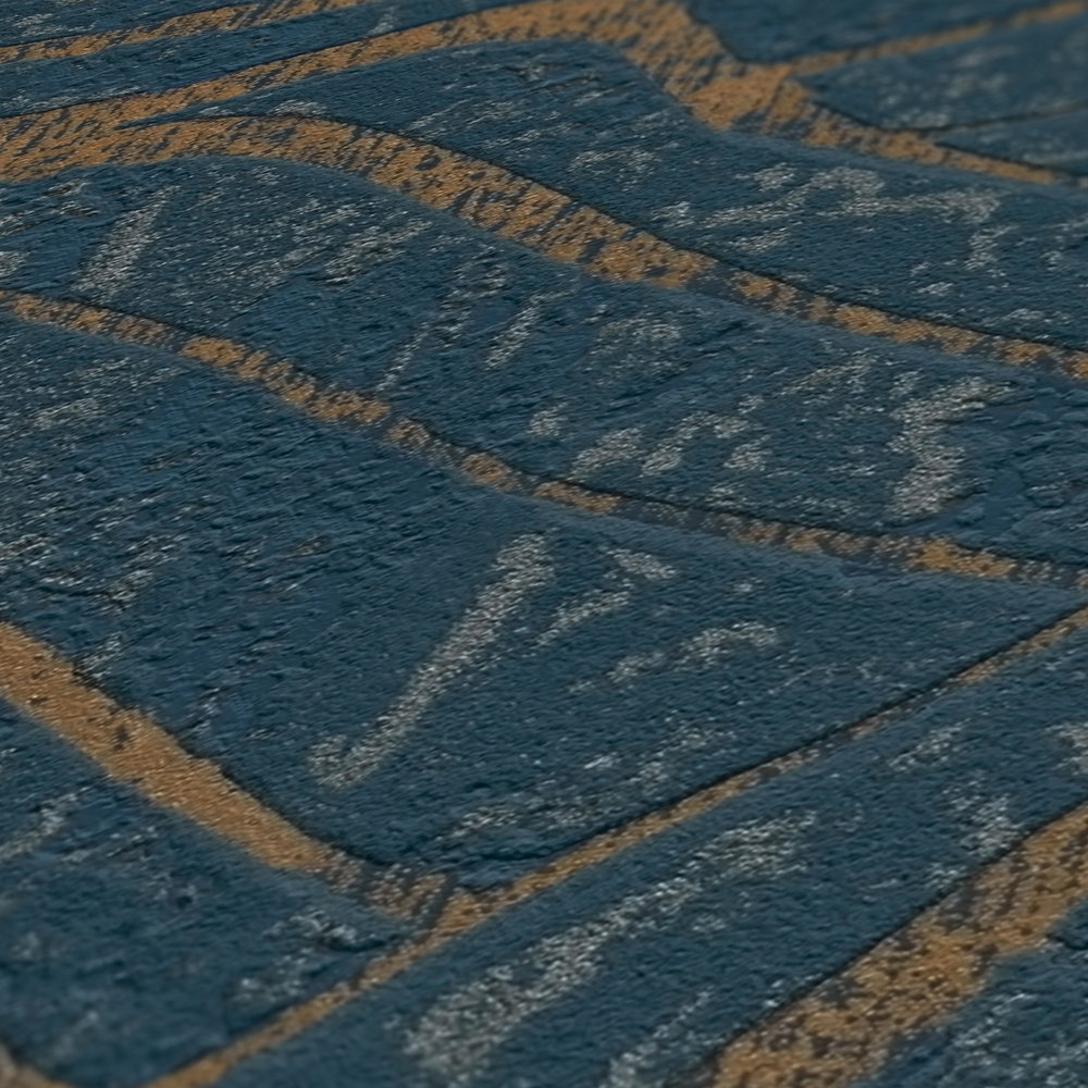 Papier peint Vague Okusai marine or cuivré - Jade 2 d'A.S. Création AMB5 | Réf. AS-395074