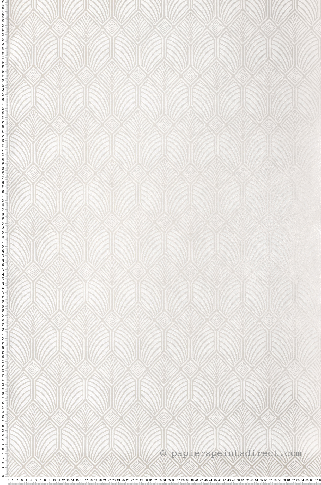 Papier peint Art Déco Géométrique doré blanc - Arts & Crafts d'Initiales | Réf. INI-AC9183