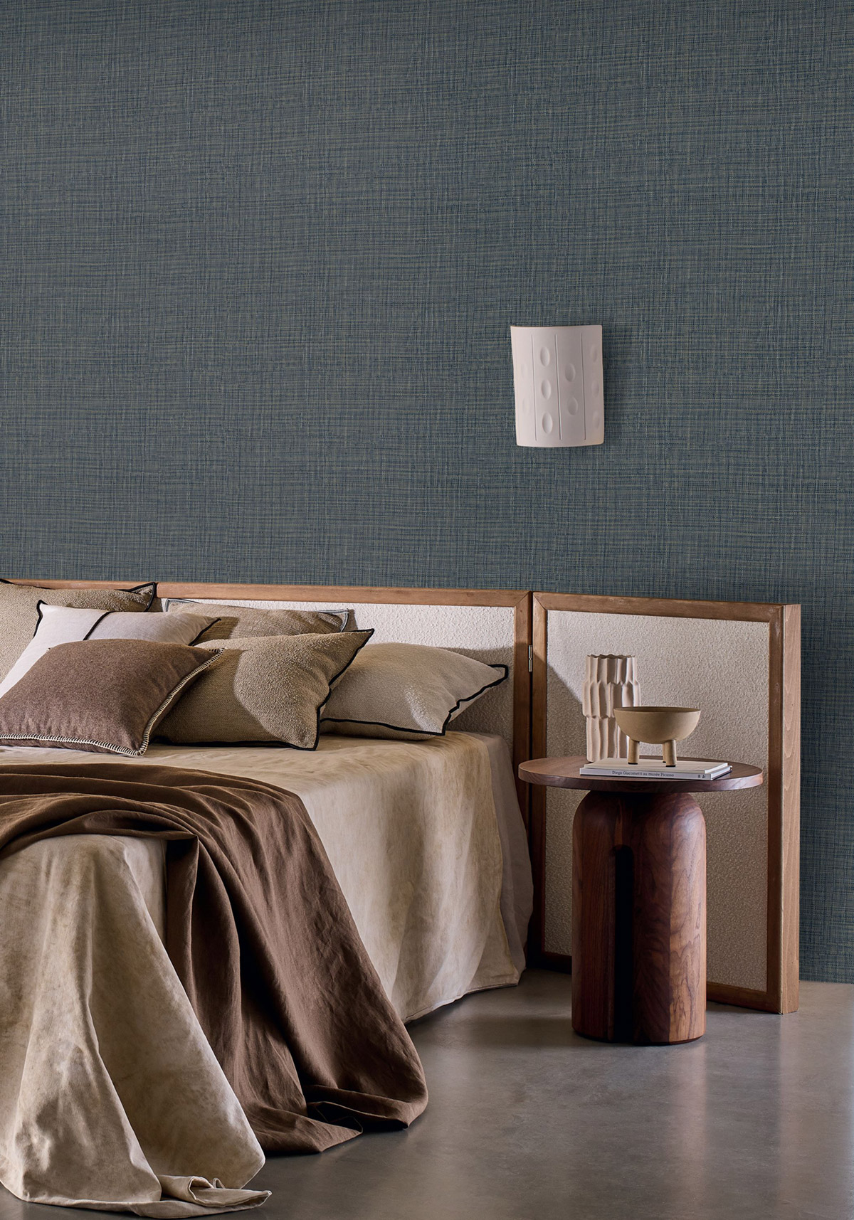 Papier peint Uni Tissé Sierra bleu marine - Palmadora de Casamance | Réf. CAS-76703670