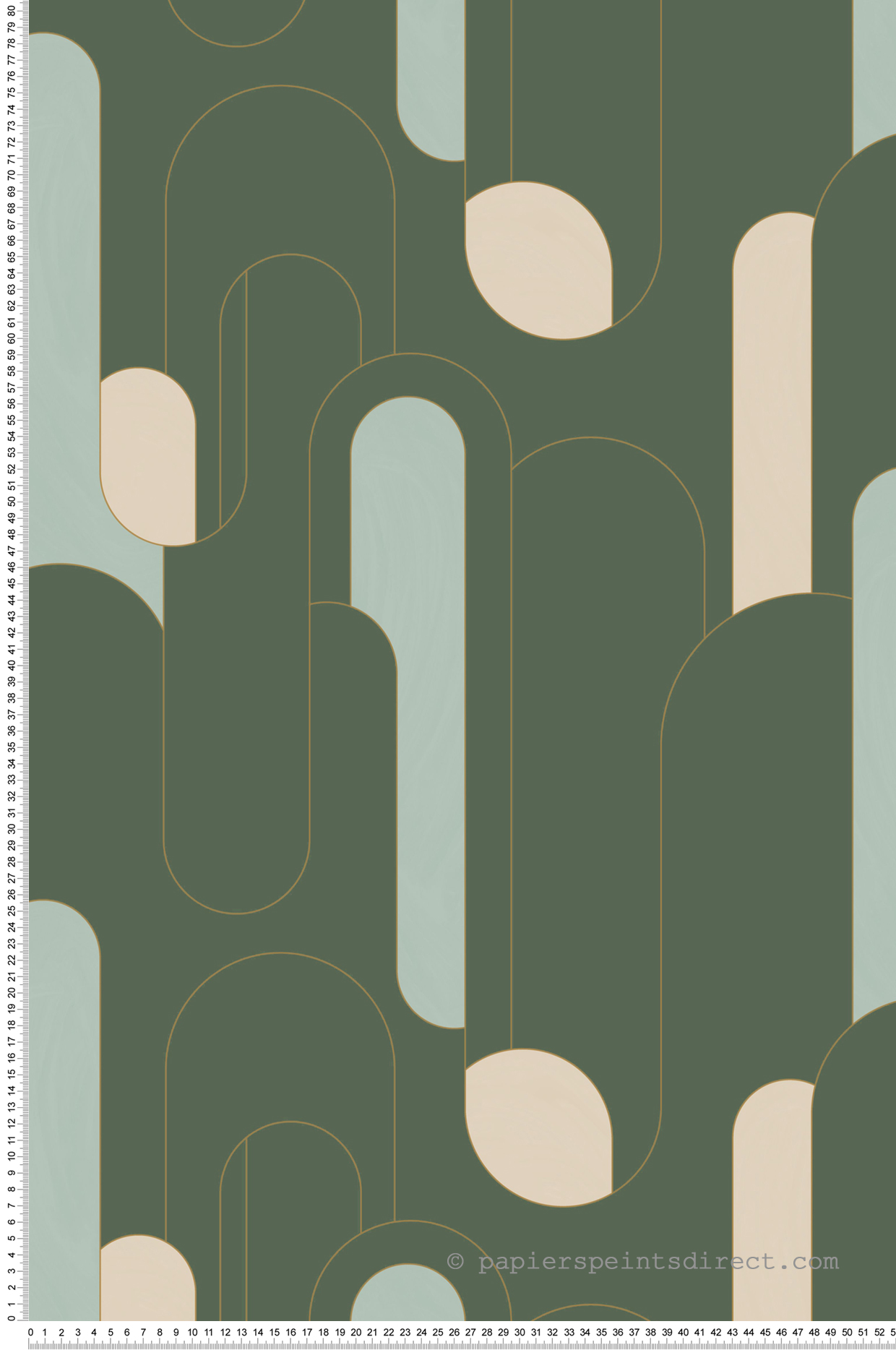 Papier peint Arche Up and Around vert et doré - Around de Casélio | Réf. ARN102877020