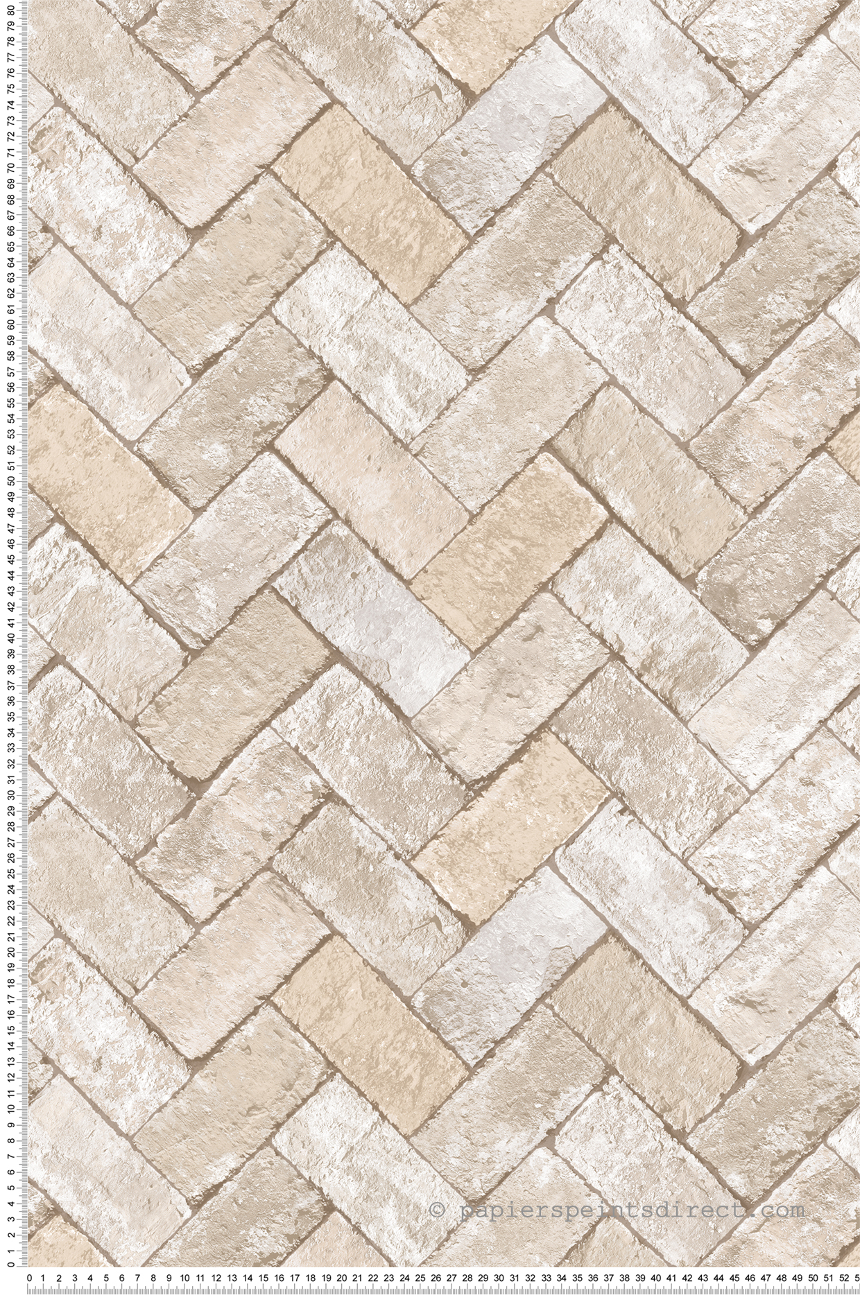 Papier peint Brique Chevron beige taupe - Cuisine Fraicheur 6 de Lutèce | Réf. LTC-G45429
