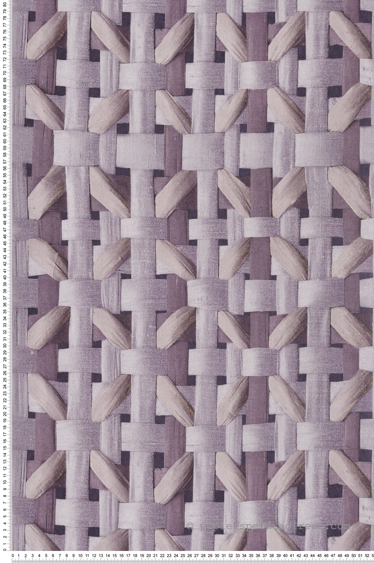 Papier peint Claustra Bois violet doré - Ornata de Montecolino | Réf. MC-65336