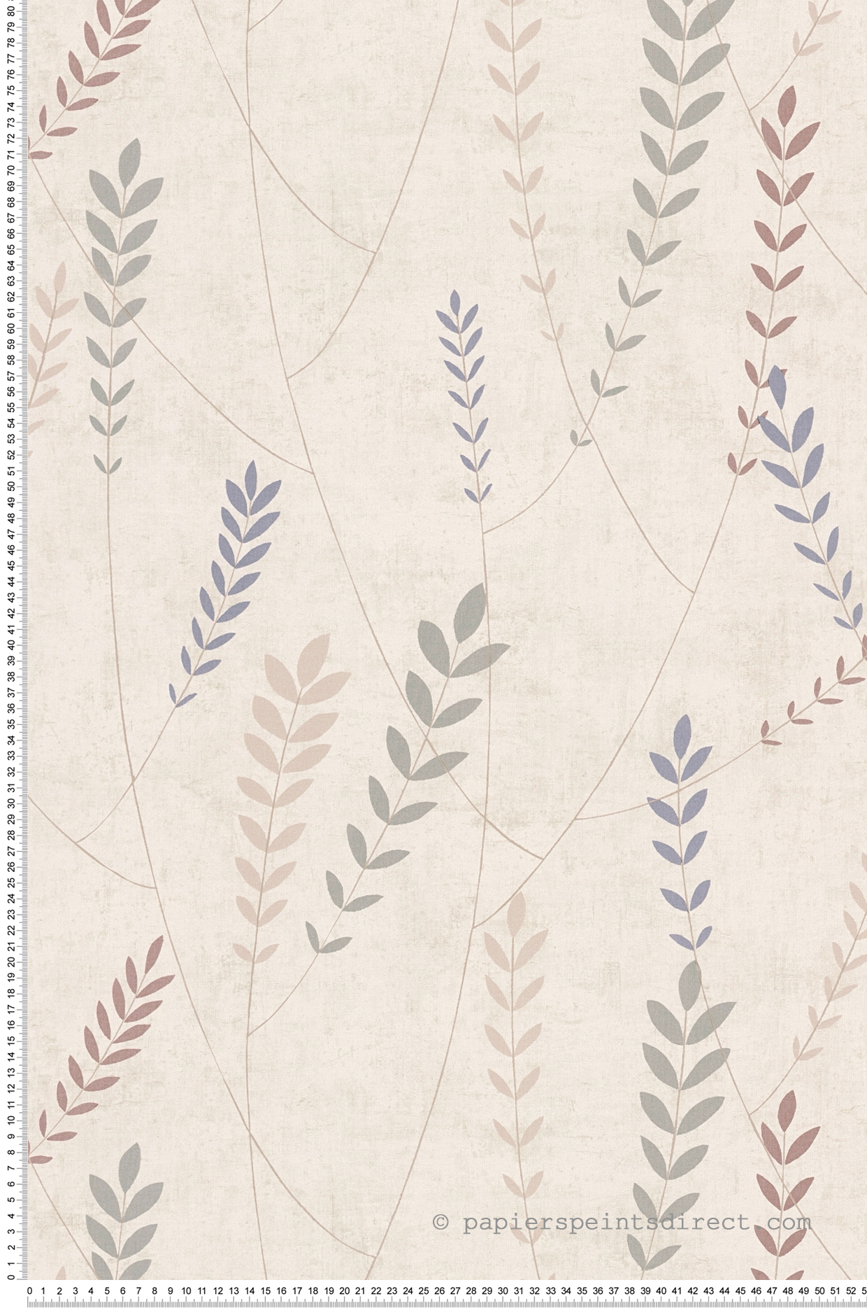 Papier peint Scandinave Plumeria beige bleu - Nordic Feeling d'A.S. Création
