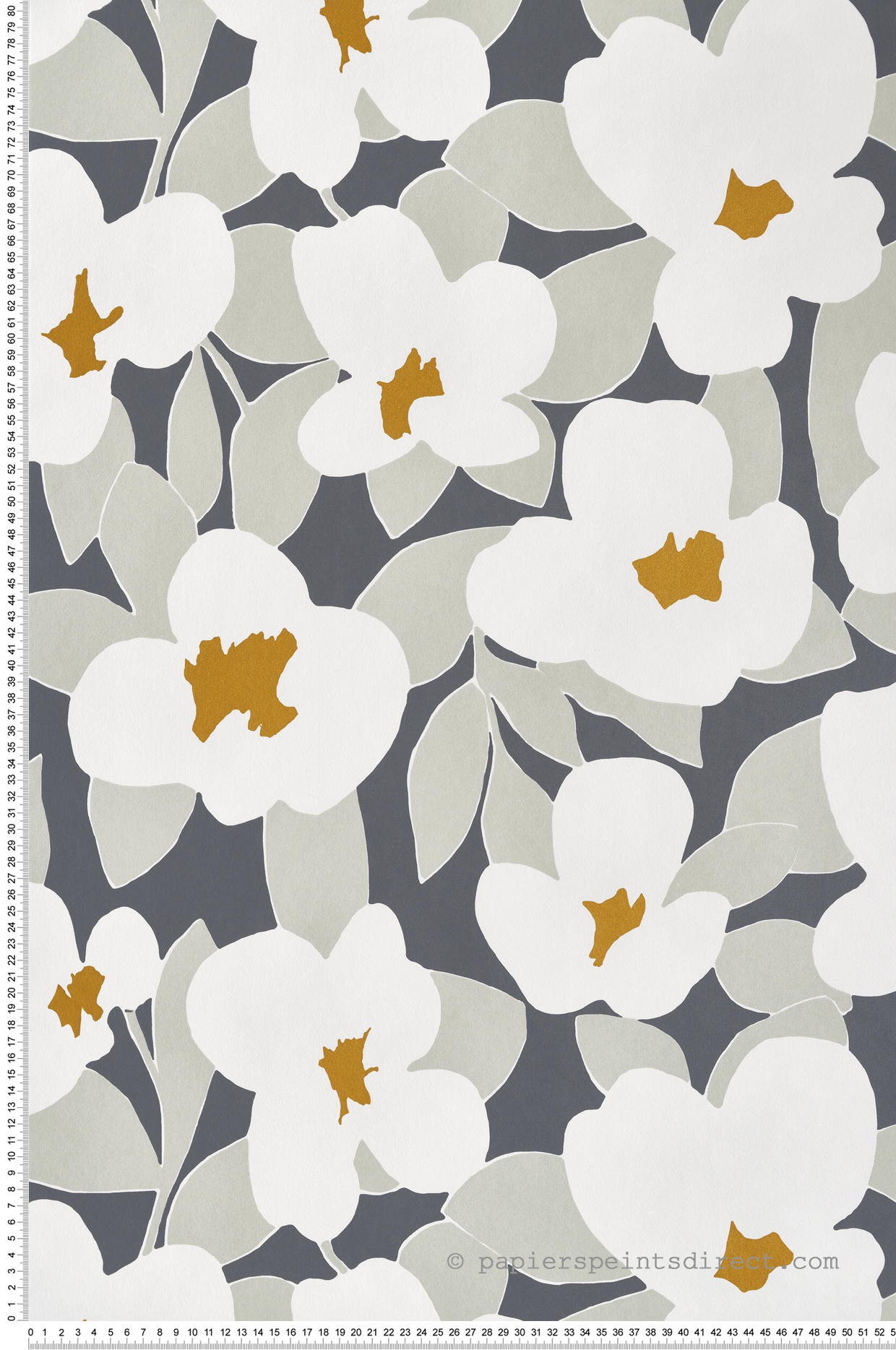 Papier peint 70s Flower Power charbon - Iconic de Casadéco | Réf. CONI88399515