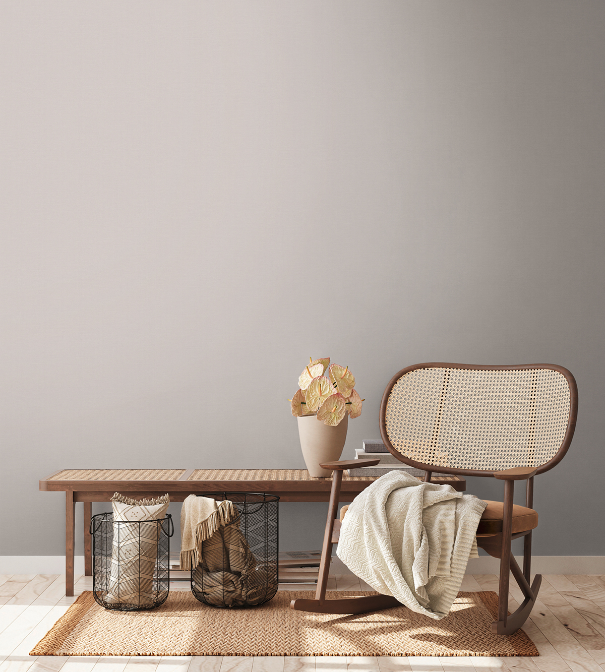 Papier peint Uni Around gris taupé clair - The Wall 2 d'A.S. Création | Réf. AS-389031