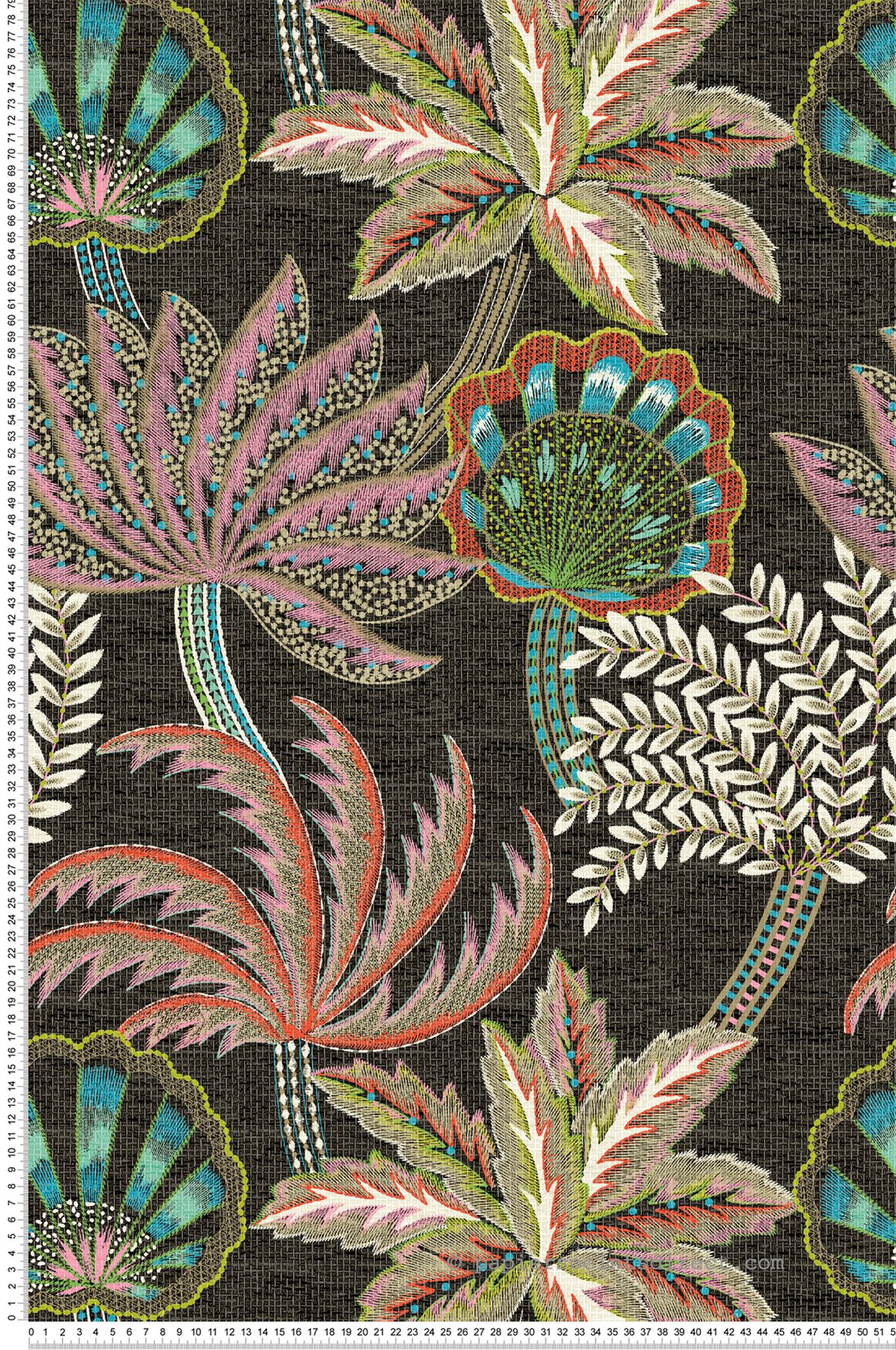 Papier peint Palmier Tropicale Ravenala multicolore marron - Irisa d'Osborne & Little | Réf. OSB-W7857-04