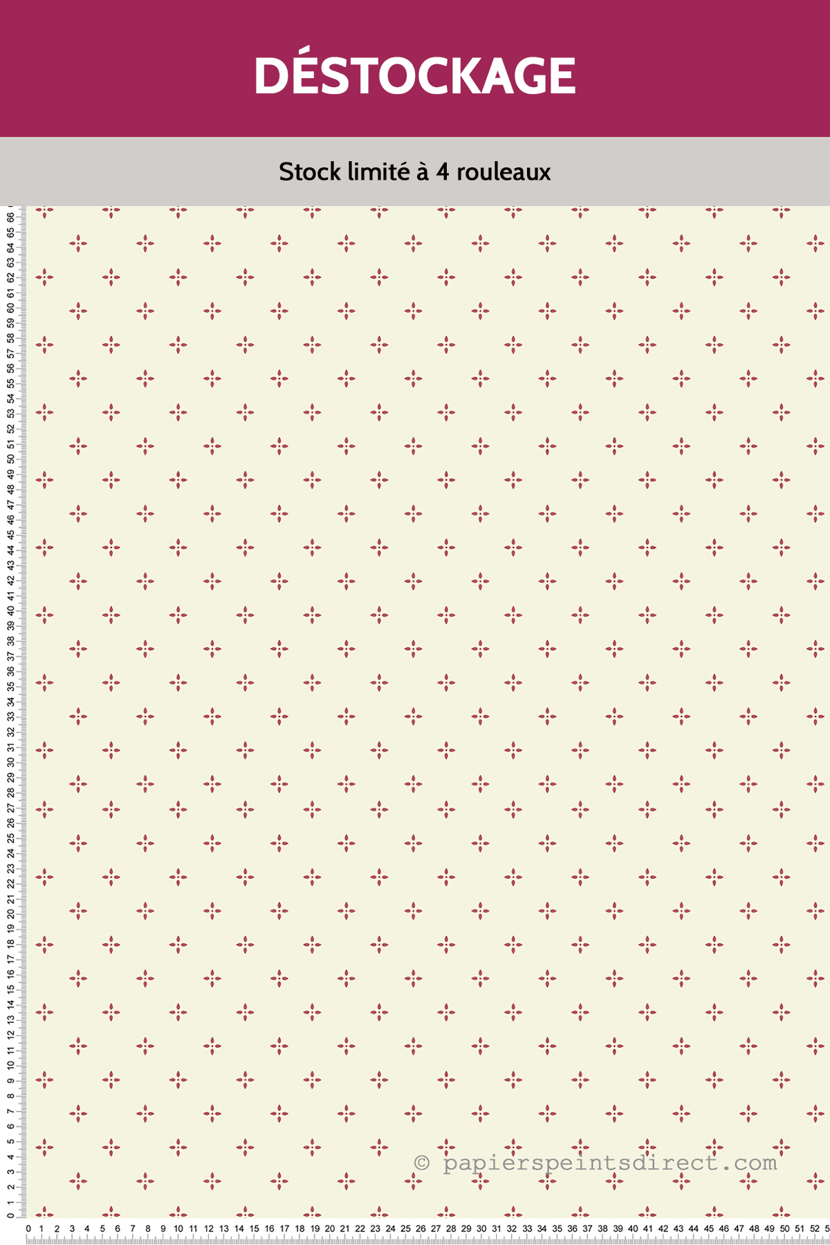 Papier peint Destockage - Motif Étoile Rouge Beige - Nouvelle Cuisine 5