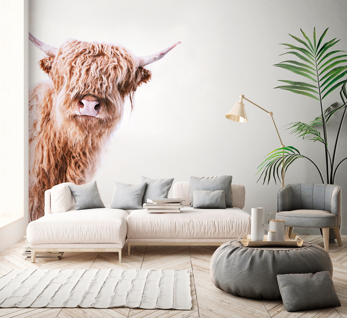 Papier peint panoramique Vache Highland Cattle 2 - Référence DD119825 - Intissé 200g/m2 - Standard 400 x 270