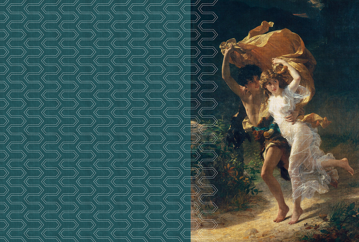 Papier peint panoramique Personnage Cortina 3 bleu paon - Référence DD122156 - Intissé 200g/m2 - 400 x 270 cm