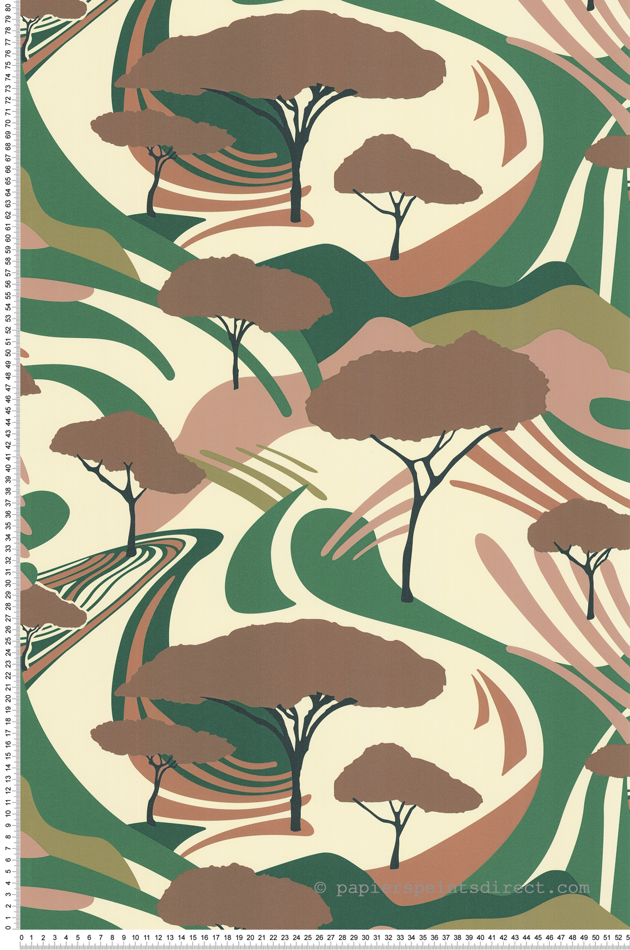 Papier peint Paysage Savana terre vert - Bensimon 3 de Lutèce | Réf. LTC-51241408