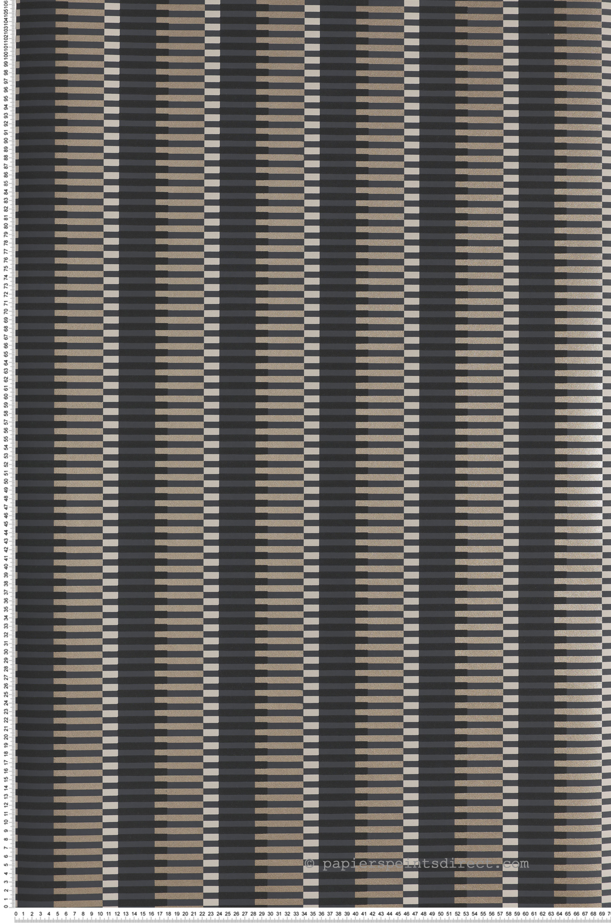 Papier peint Trait Géométrique Jules beige métallisé - Folies de Masureel | Réf. MAS-FOL404